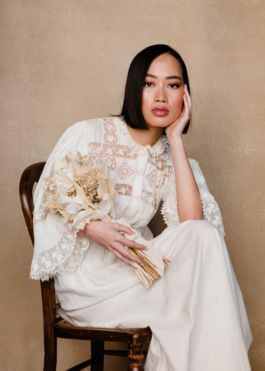 Vestido Lencero "Engracia" de Algodón con Encajes de Principios del Siglo XX - Imagen 6