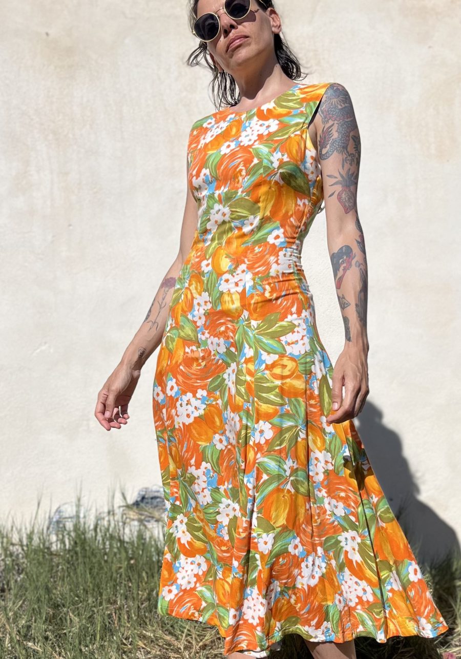 vestido naranja vintage