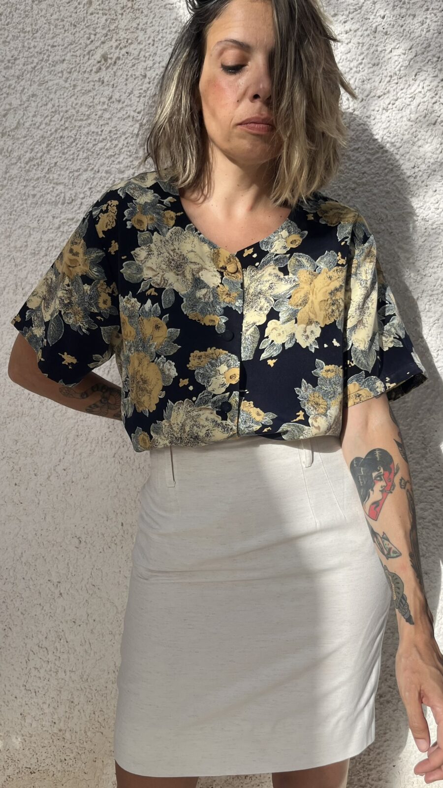 camisa vintage estampada flores