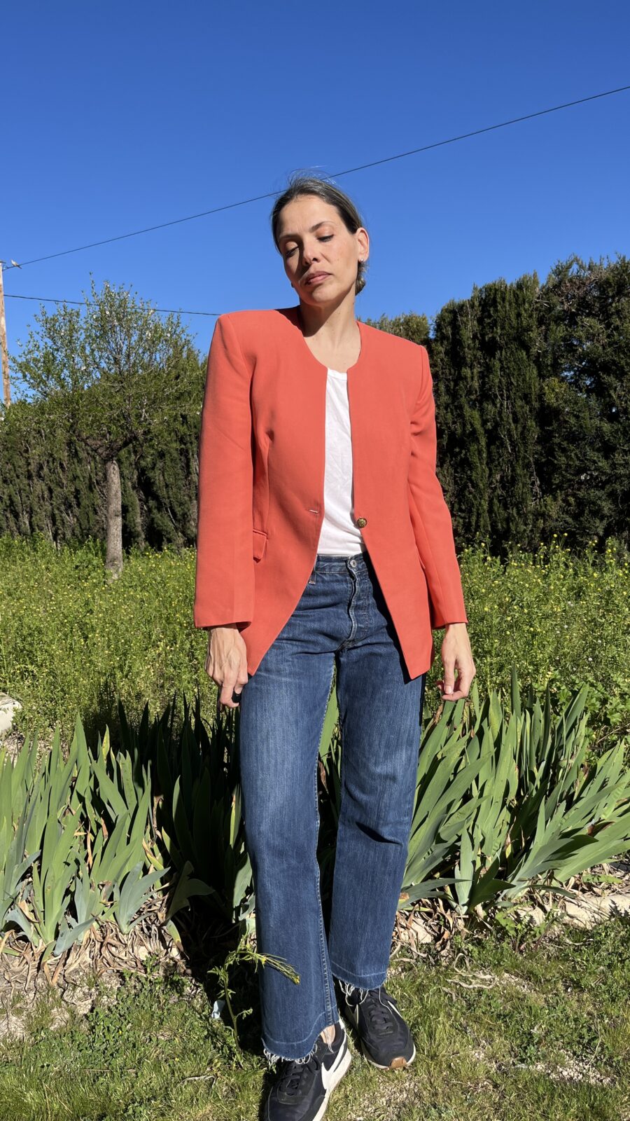 Blazer Vintage Años 80 en Coral Fabricada en Madrid - Imagen 3