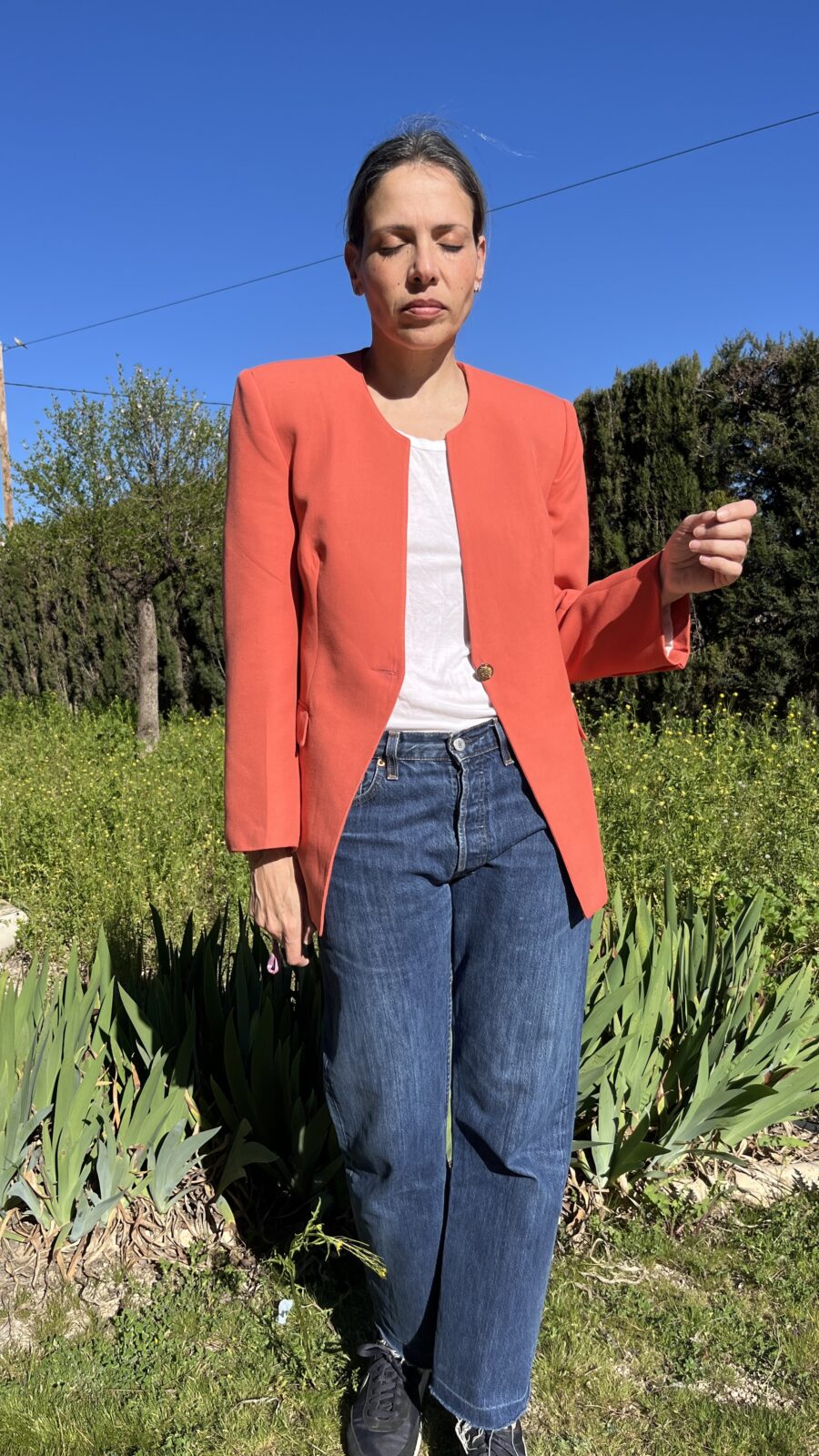 Blazer Vintage Años 80 en Coral Fabricada en Madrid - Imagen 5