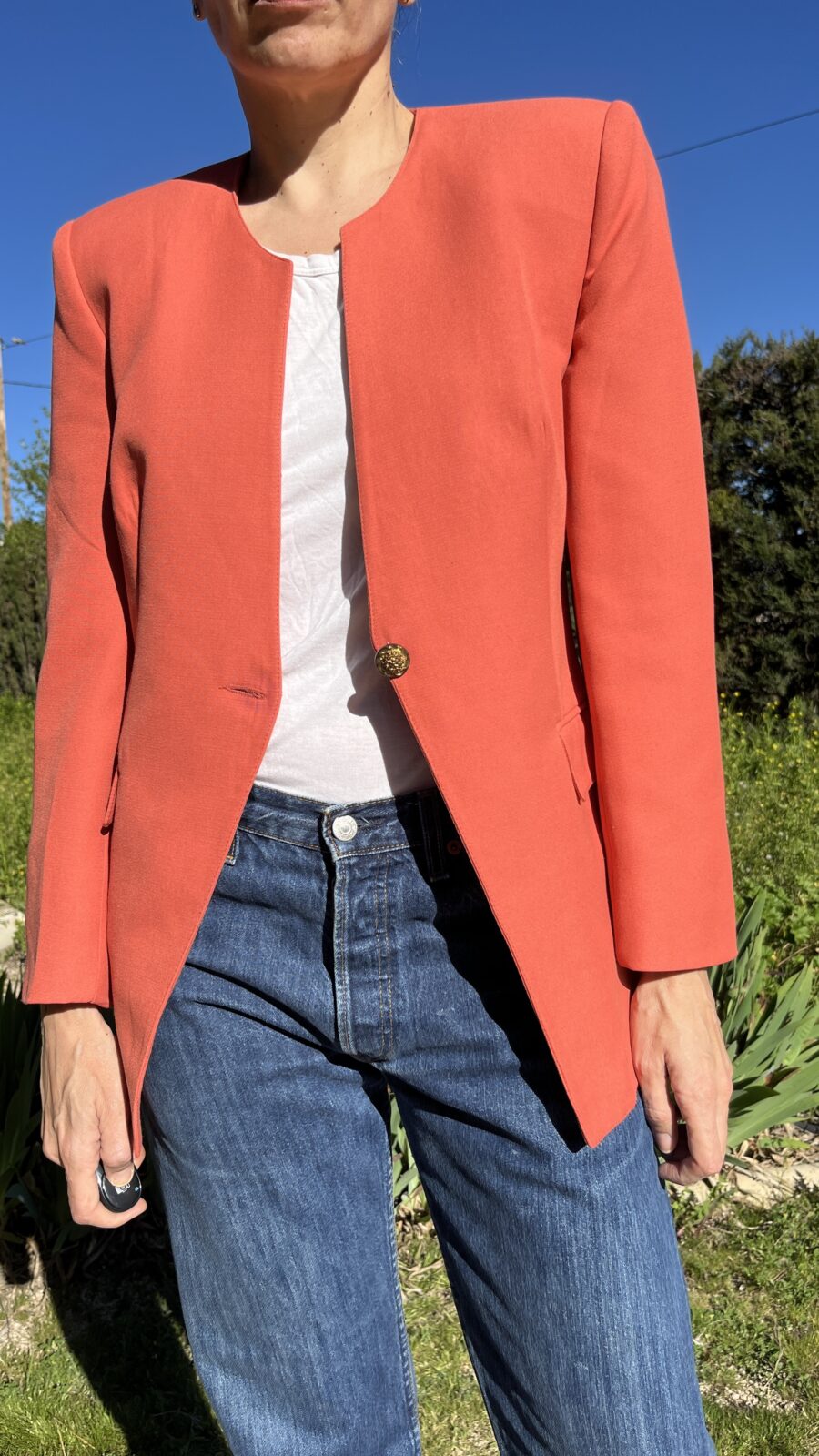 Blazer Vintage Años 80 en Coral Fabricada en Madrid - Imagen 8
