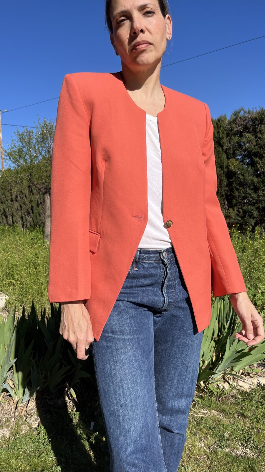 Blazer Vintage Años 80 en Coral Fabricada en Madrid - Imagen 10