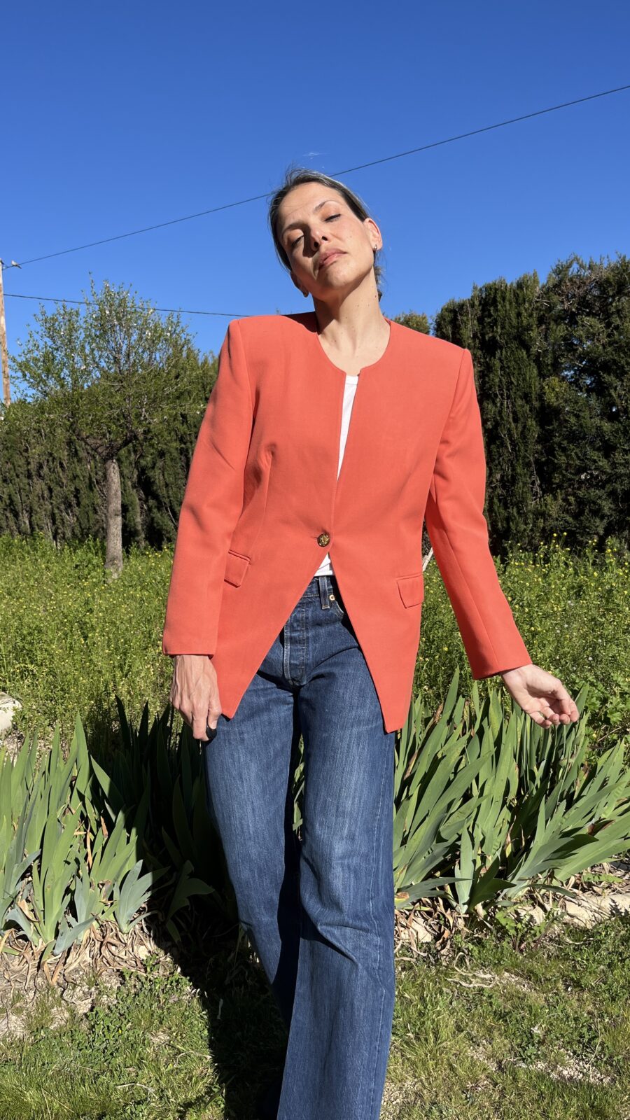 Blazer Vintage Años 80 en Coral Fabricada en Madrid - Imagen 4