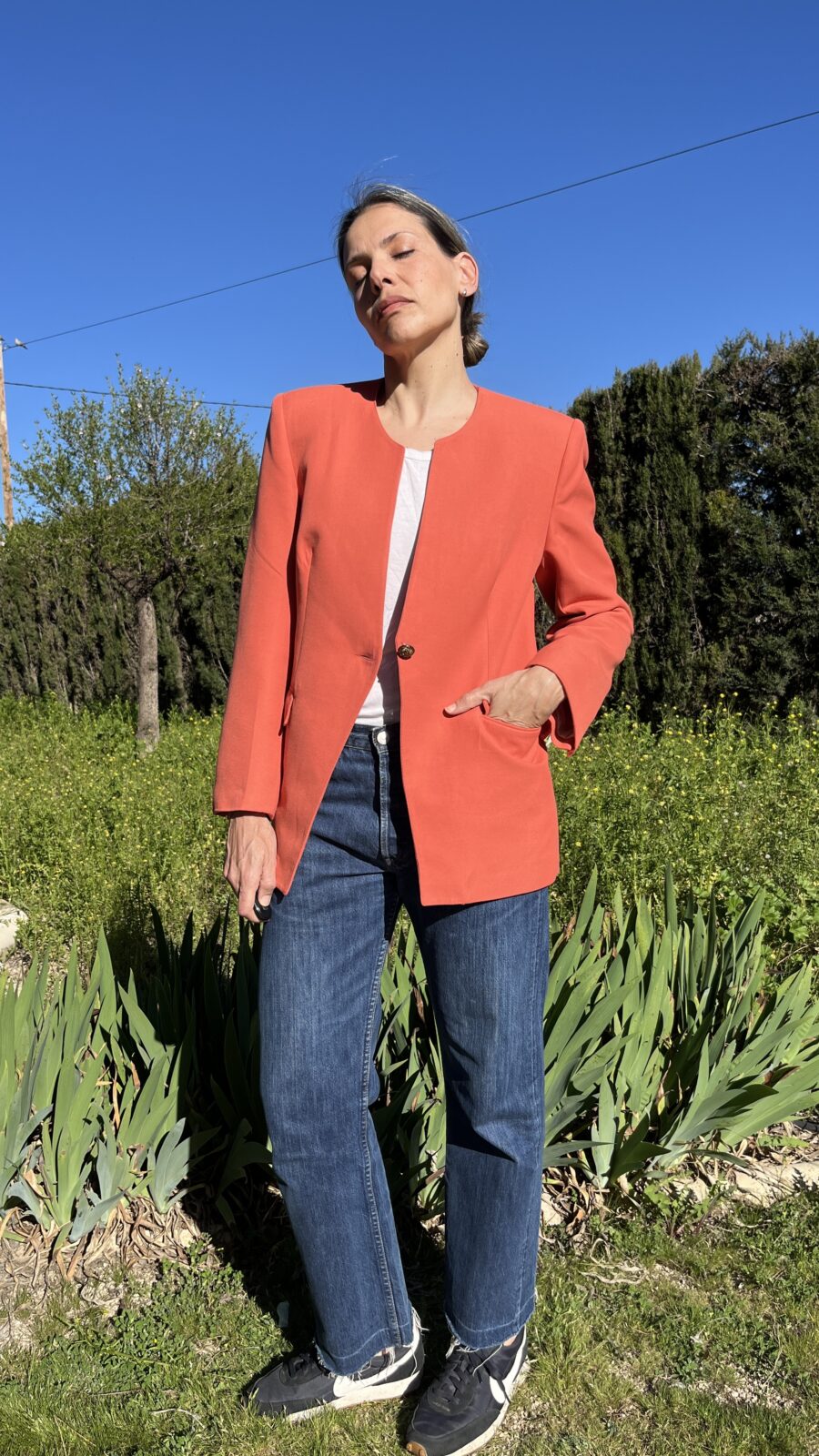 Blazer Vintage Años 80 en Coral Fabricada en Madrid - Imagen 7