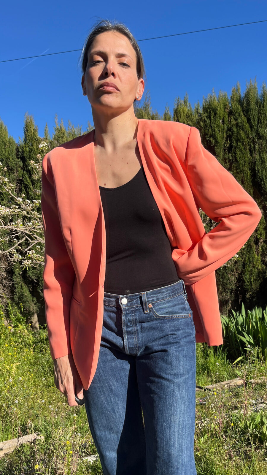 Blazer Vintage Coral Hecha a Mano - Imagen 7
