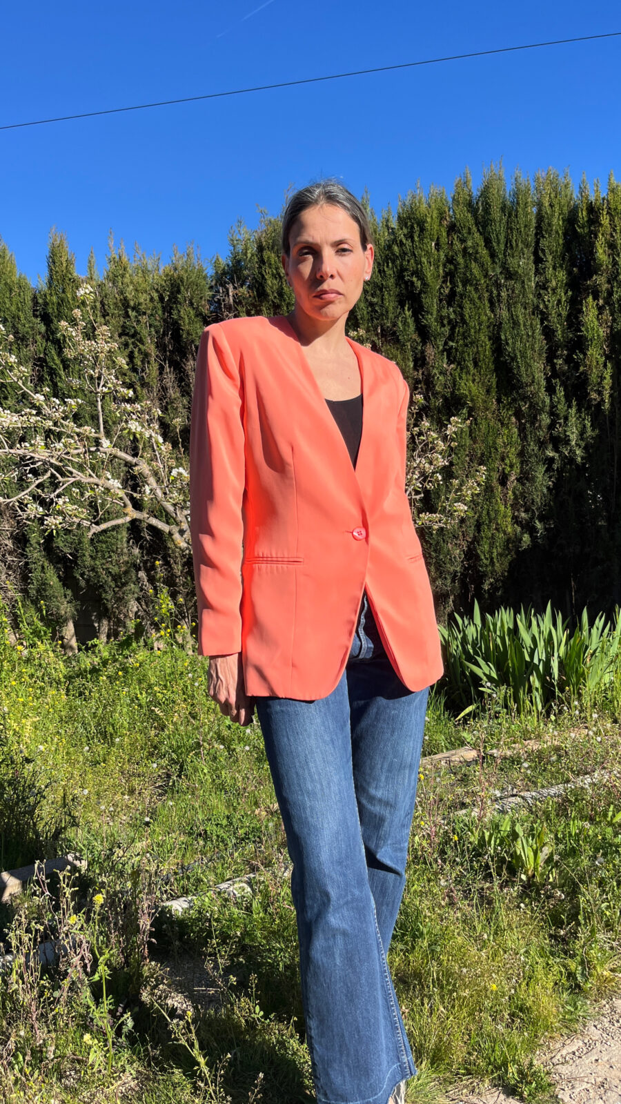Blazer Vintage Coral Hecha a Mano - Imagen 5