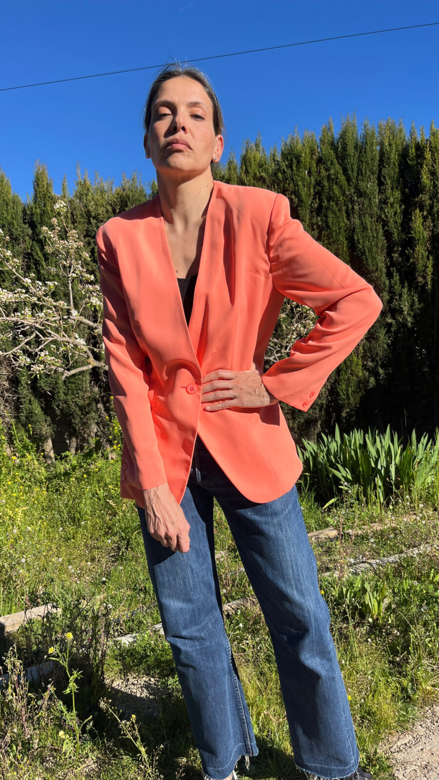 Blazer Vintage Coral Hecha a Mano - Imagen 12