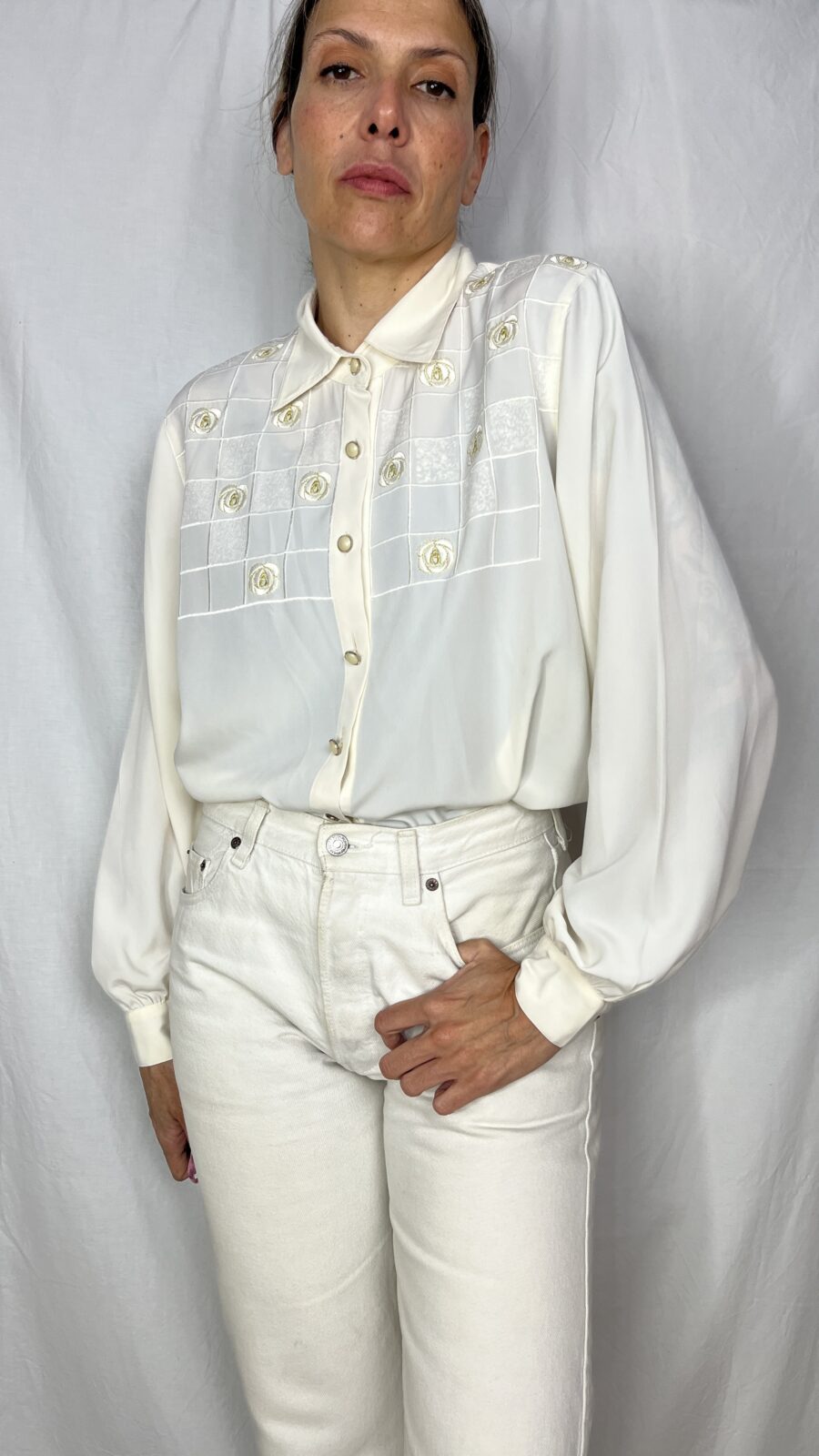 Camisa Vintage Blanca Años 90 - Imagen 5