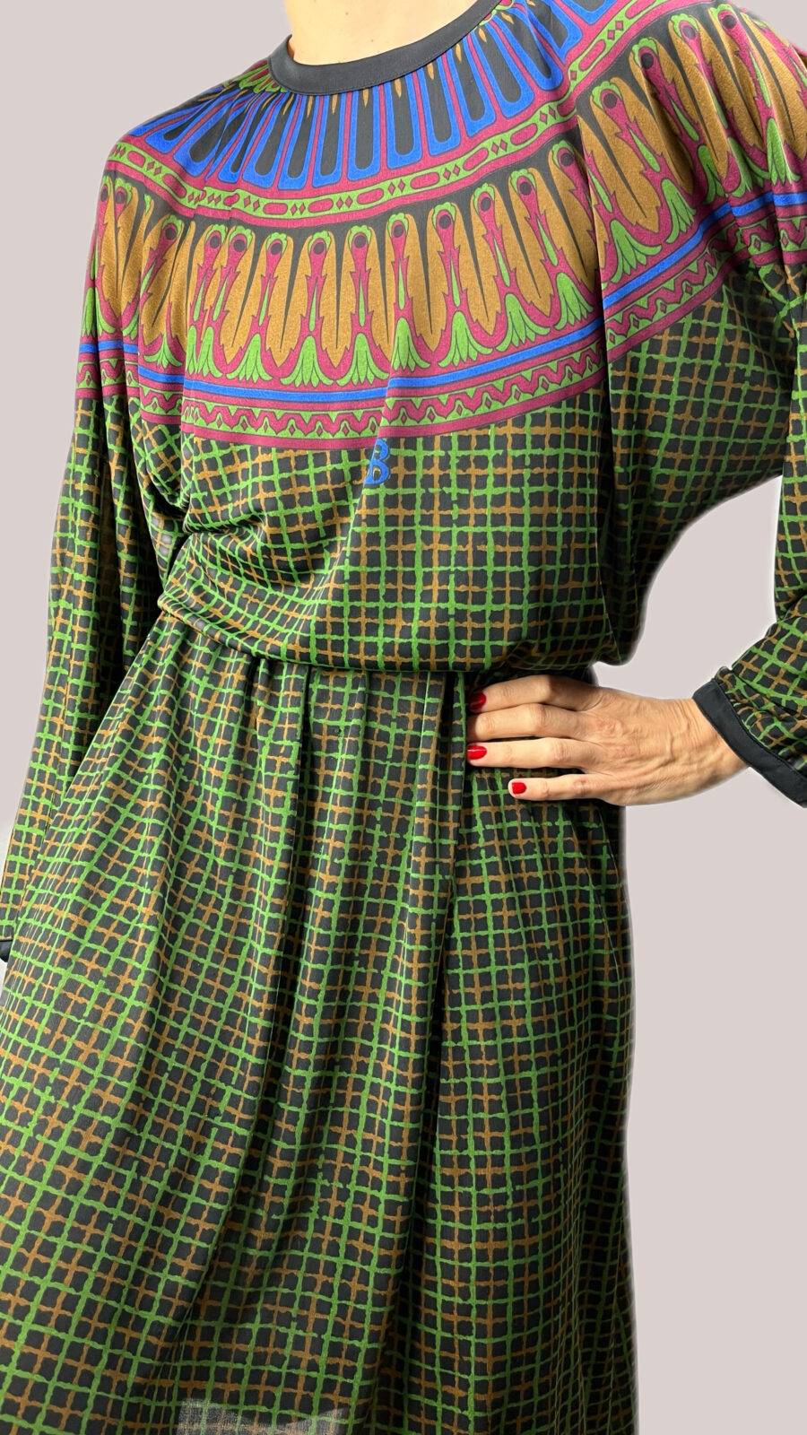 Vestido Vintage Años 70 en Punto de la Firma Elio Berhanyer - Imagen 2