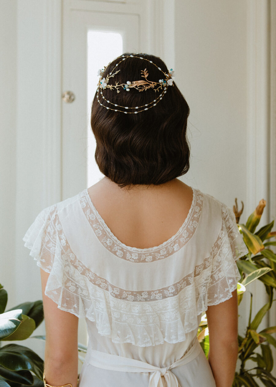 Vestido de Seda Natural con Encaje Valenciennes de Principios del S.XX "Nieves" - Imagen 8