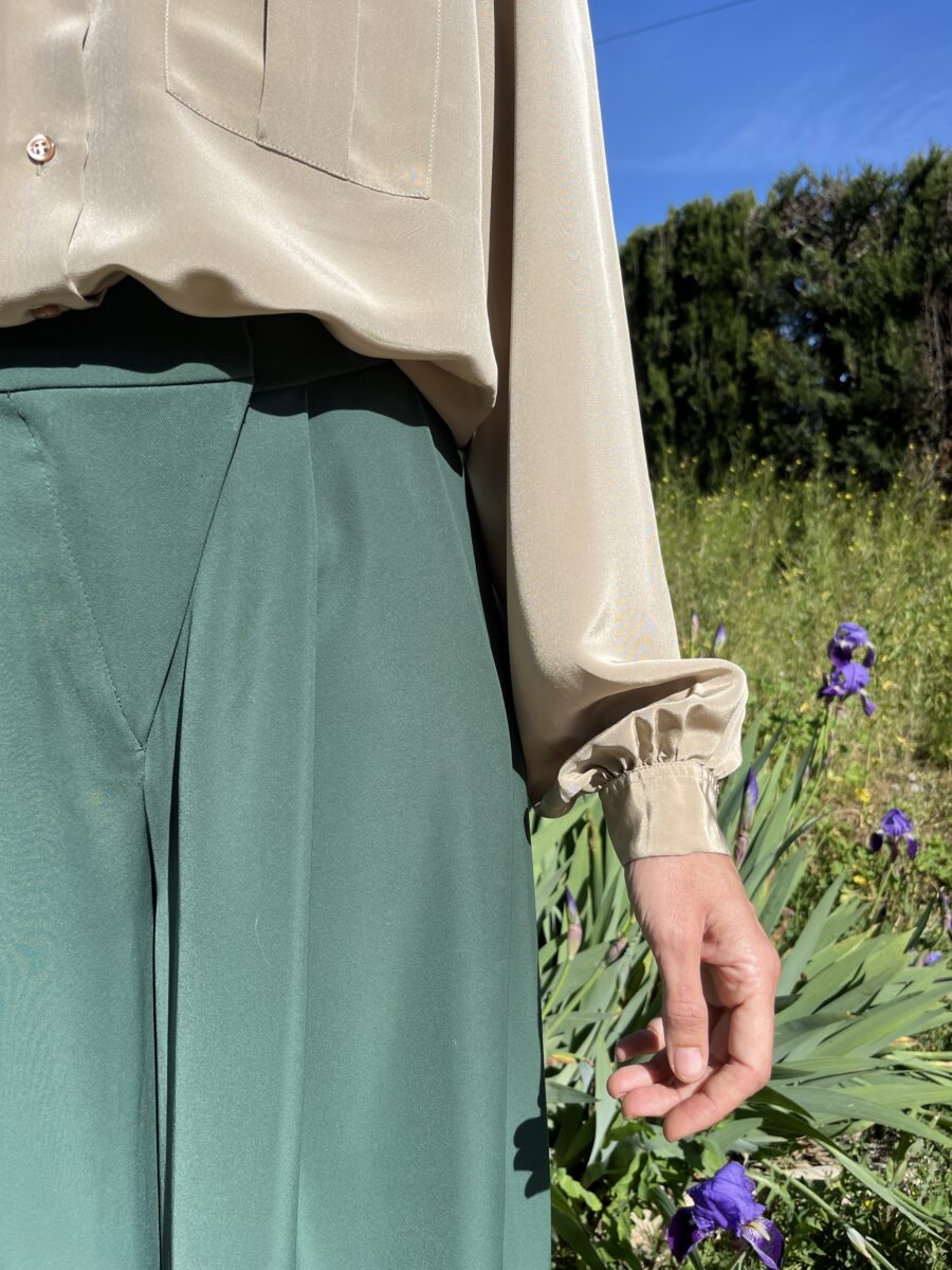 Blusa Vintage de Seda Satinada de Nina Ricci París - Imagen 13