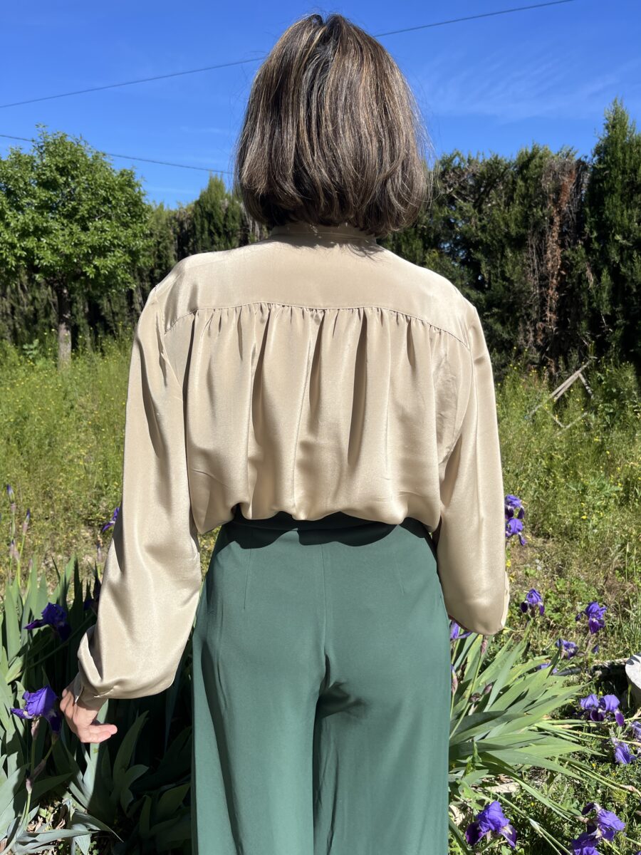 Blusa Vintage de Seda Satinada de Nina Ricci París - Imagen 7