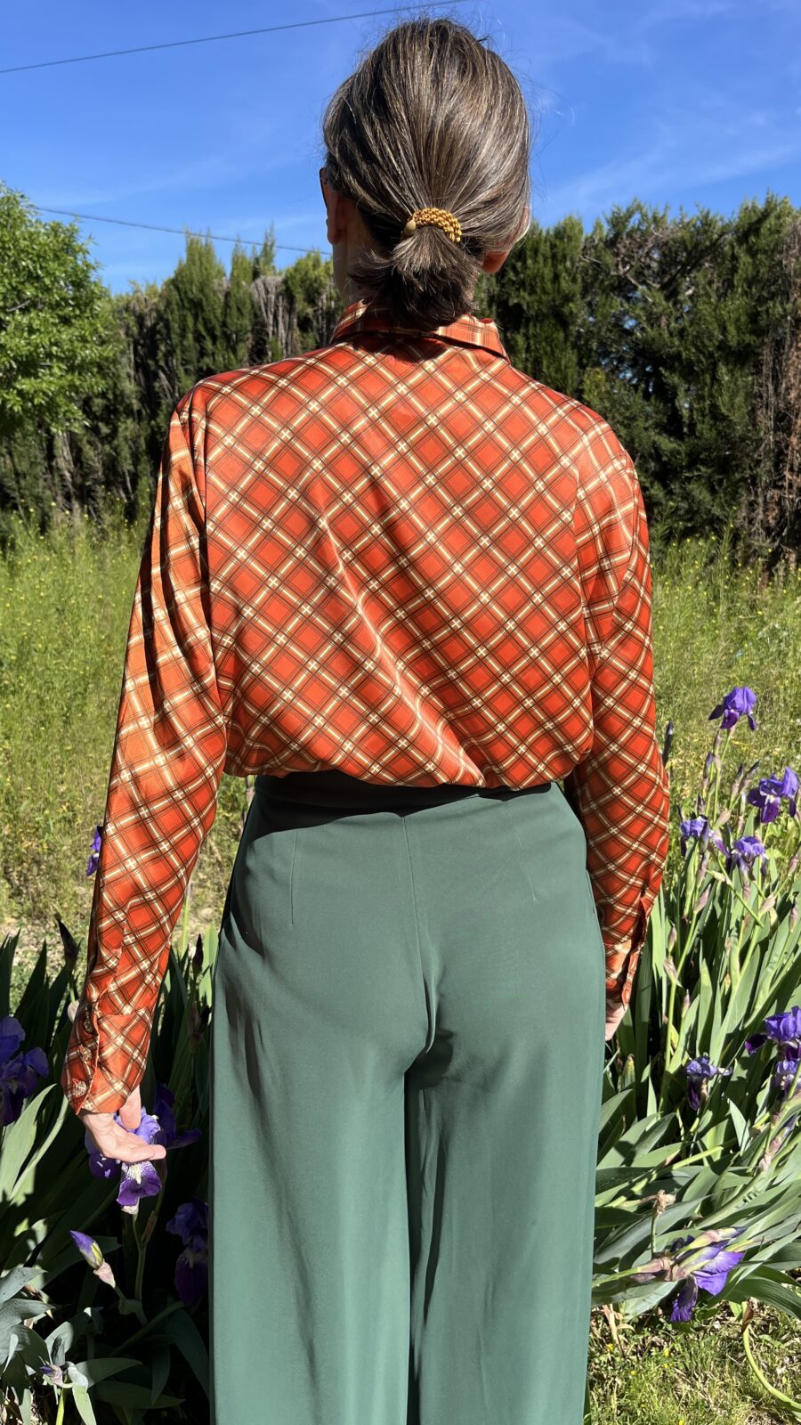 Camisa Vintage de Lazo con Estampado Cuadros - Imagen 12