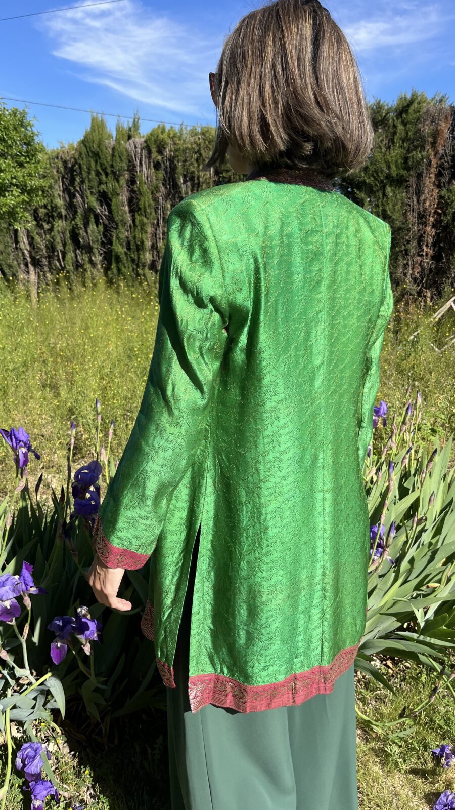 Chaqueta Reversible de Seda Hecha a Mano – Años 90 - Imagen 9