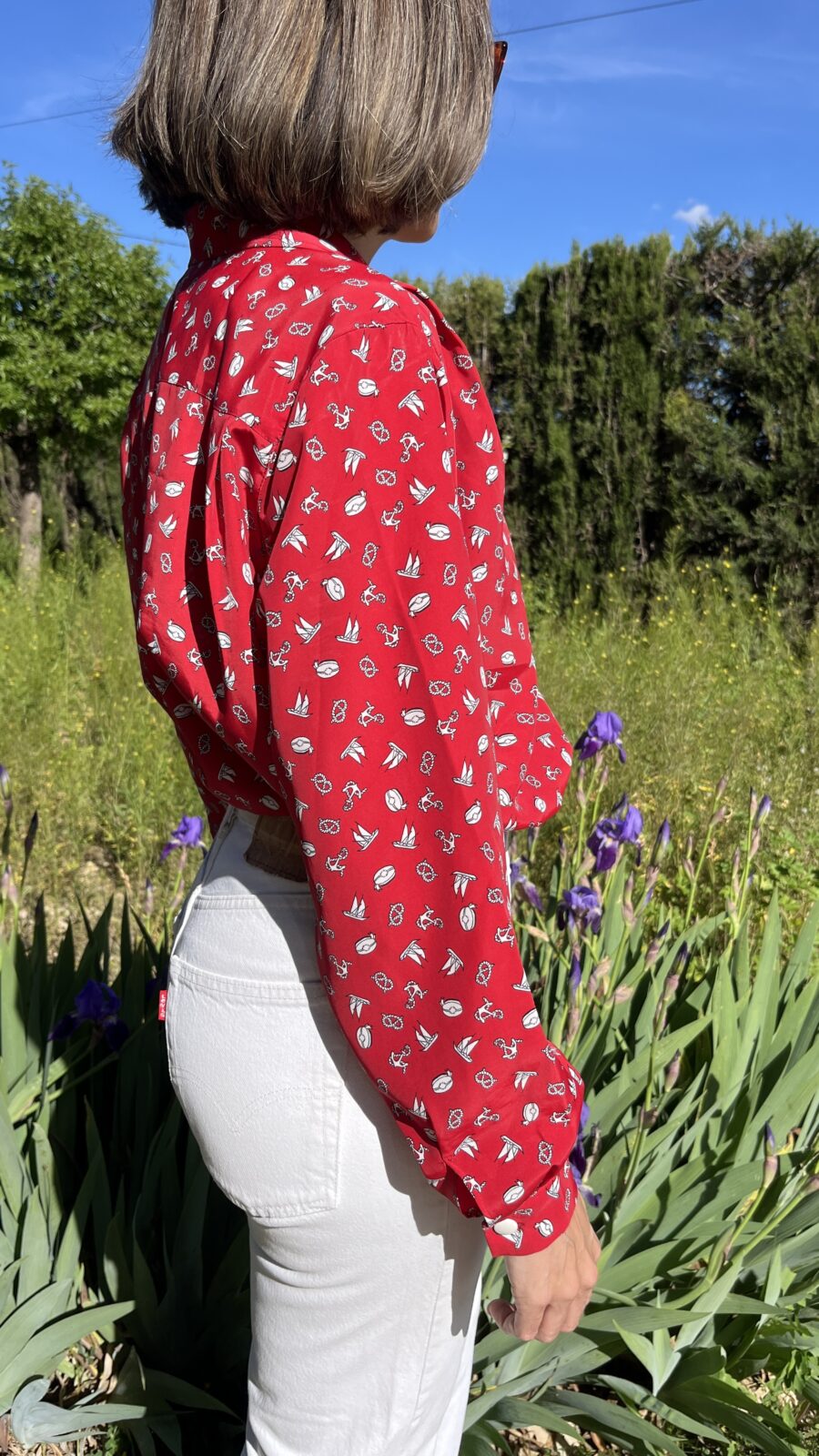 Camisa Vintage Años 80 de El Corte Inglés con Estampado Náutico y Deportivo - Imagen 5