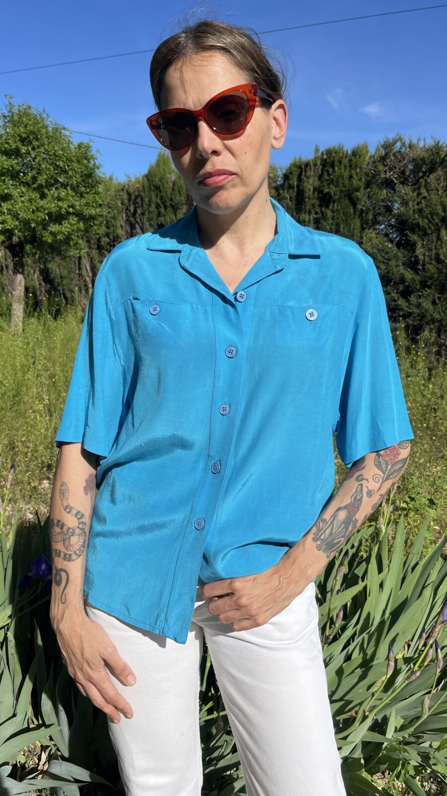 Camisa Vintage Turquesa de Alta Costura S.L. Barcelona - Imagen 10
