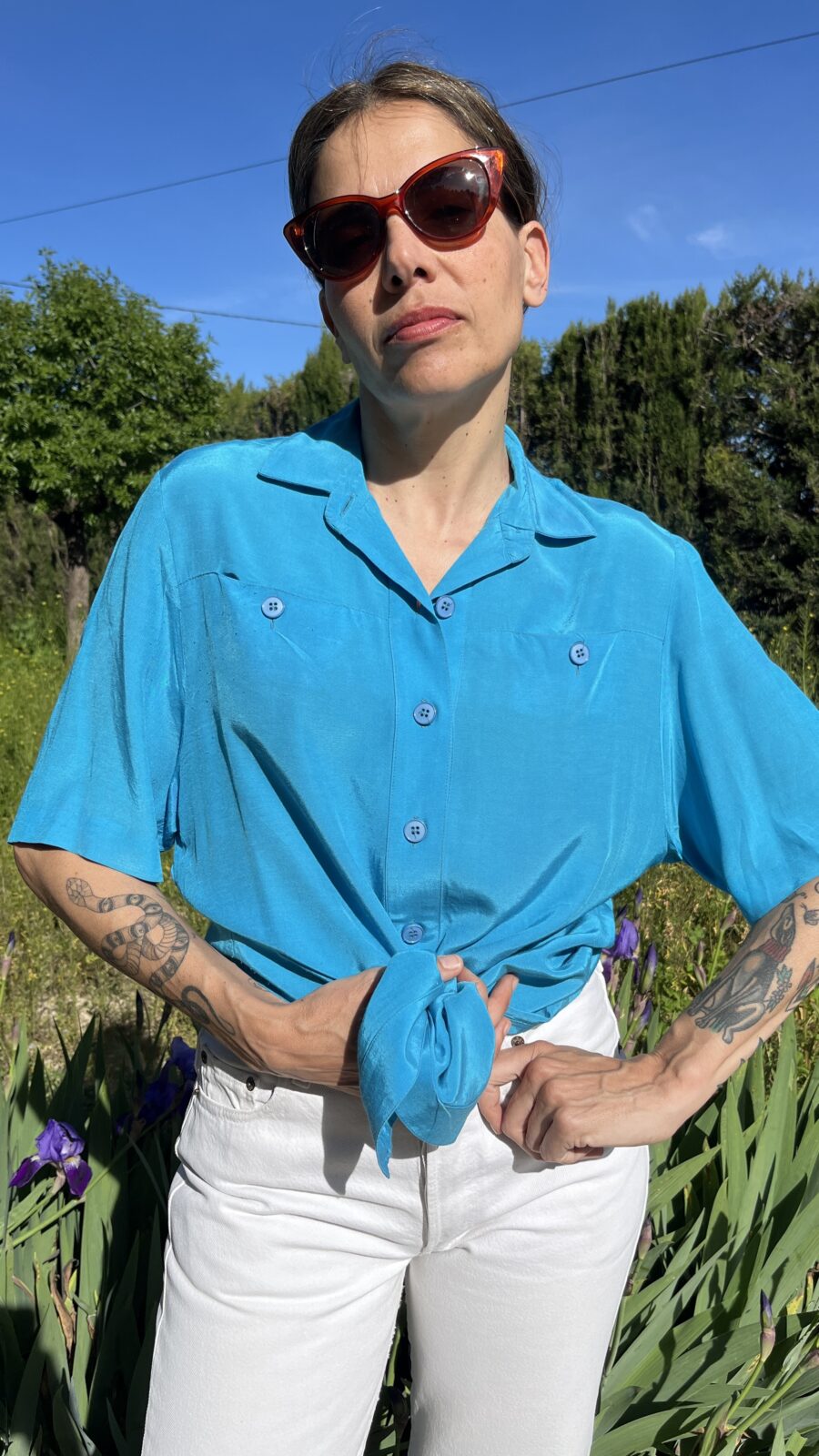 Camisa Vintage Turquesa de Alta Costura S.L. Barcelona - Imagen 9