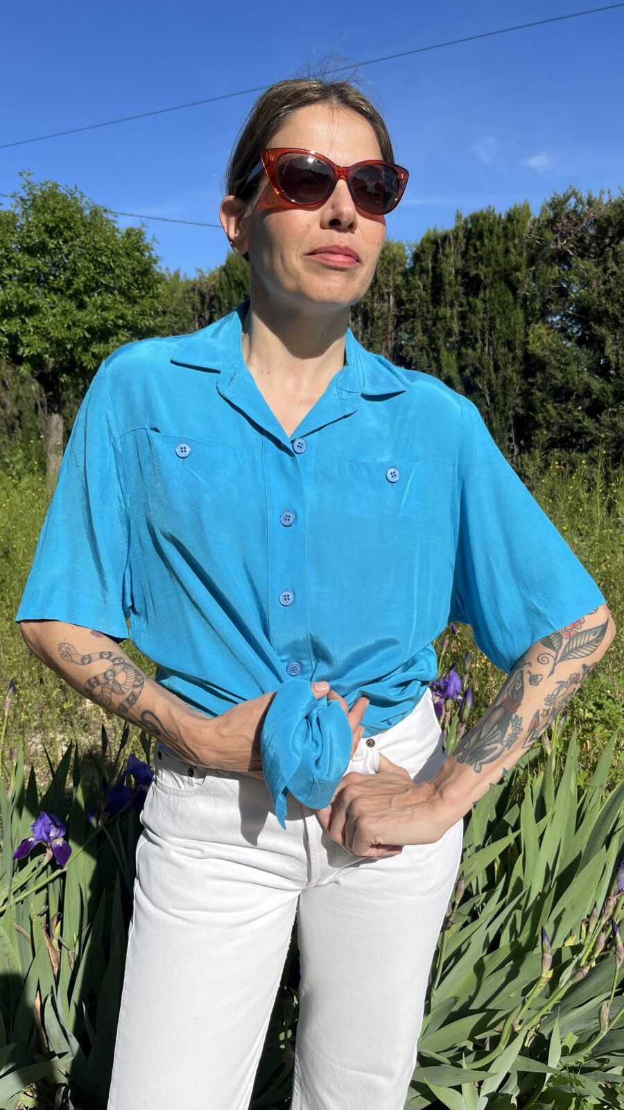 Camisa Vintage Turquesa de Alta Costura S.L. Barcelona - Imagen 7