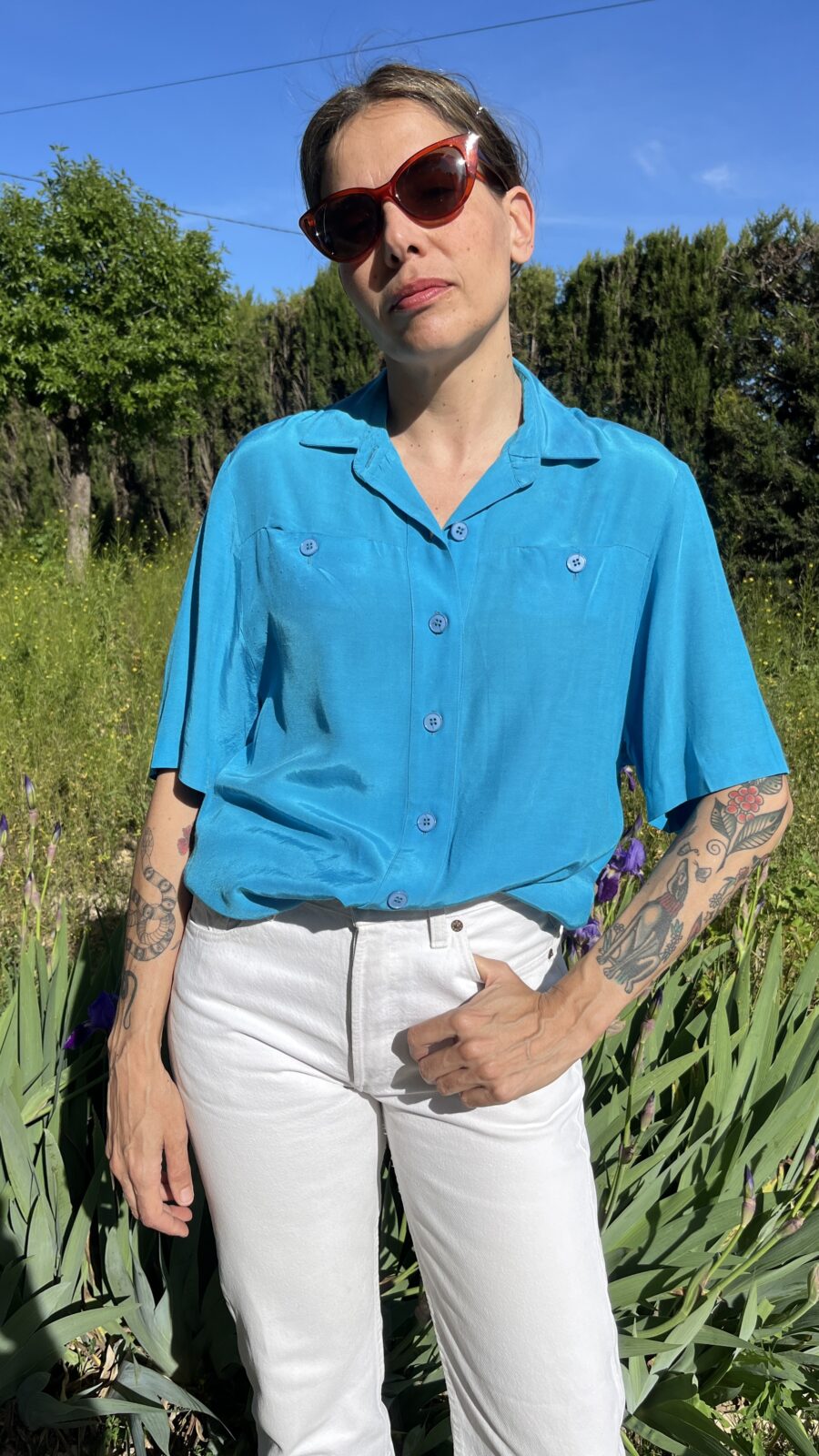 Camisa Vintage Turquesa de Alta Costura S.L. Barcelona - Imagen 11