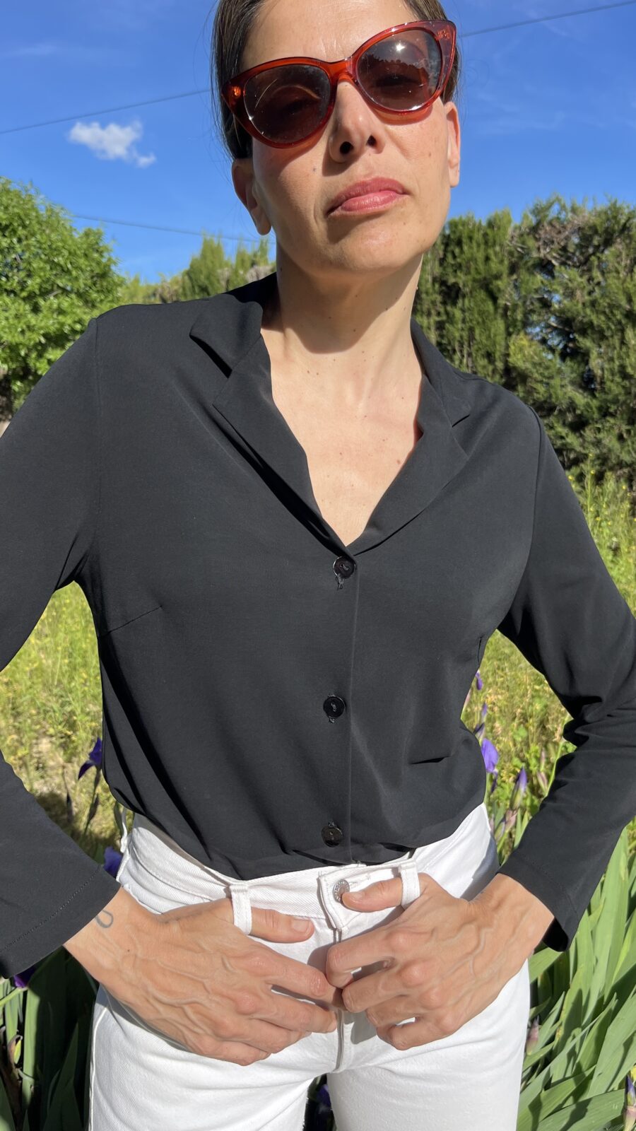 Camisa de Punto Sintético Negra Escorpión Años 90 - Imagen 2