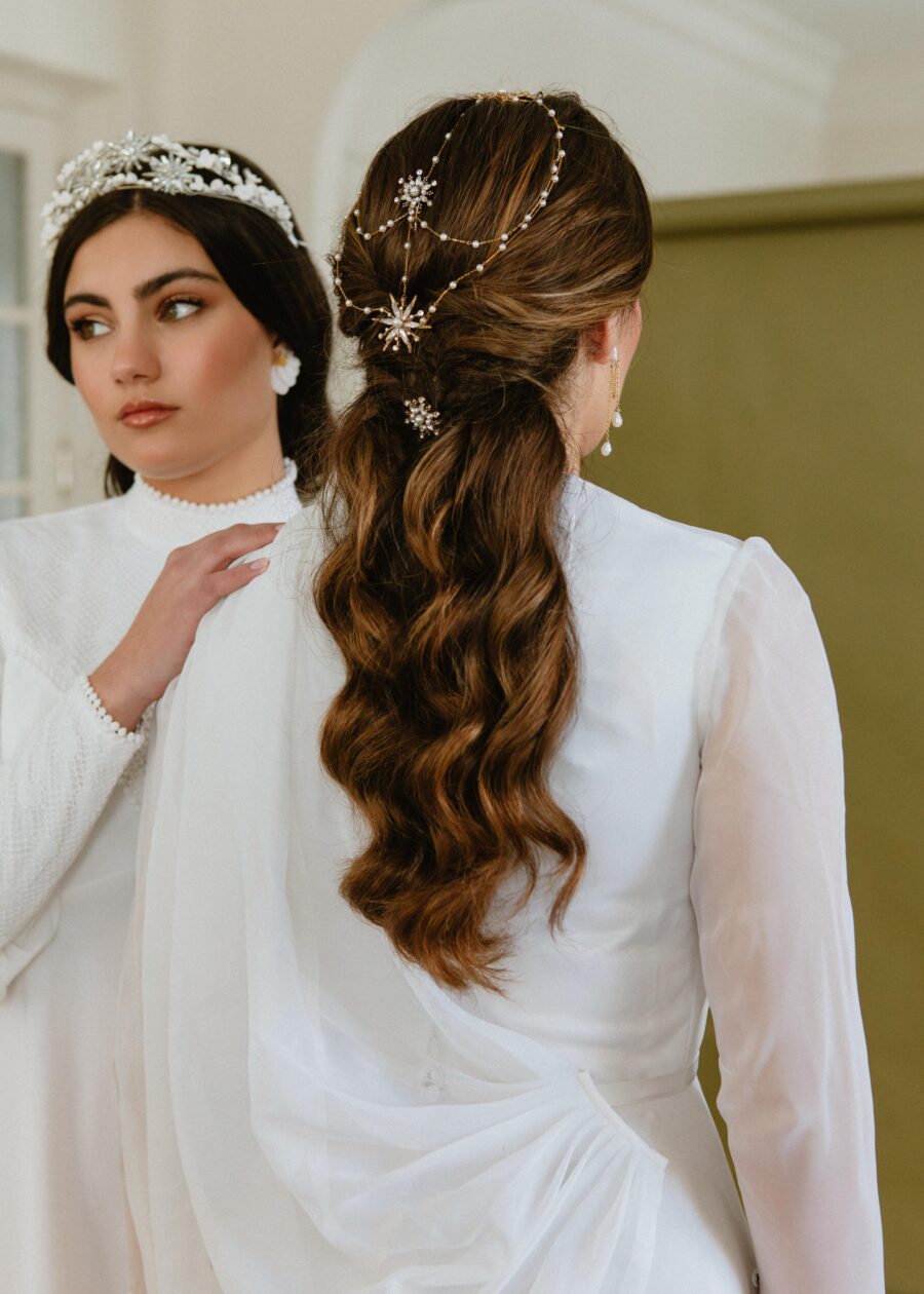Vestido de Novia Vintage Años 60 "Adela" en Gasa de Poliéster con Bordados Florales - Imagen 10