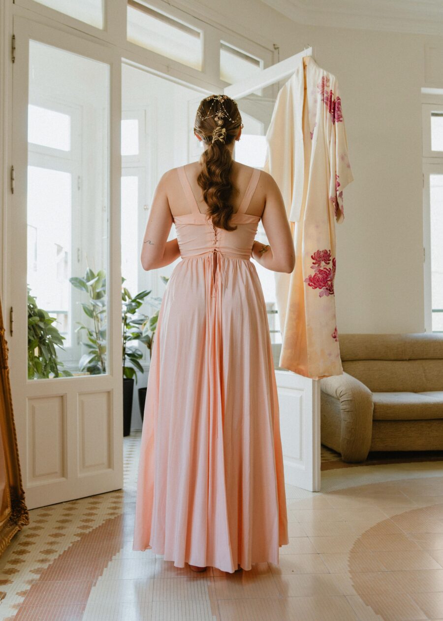 Vestido Lencero "Teodora" de Sedina Rosa Empolvado de Principios del S.XX - Imagen 5