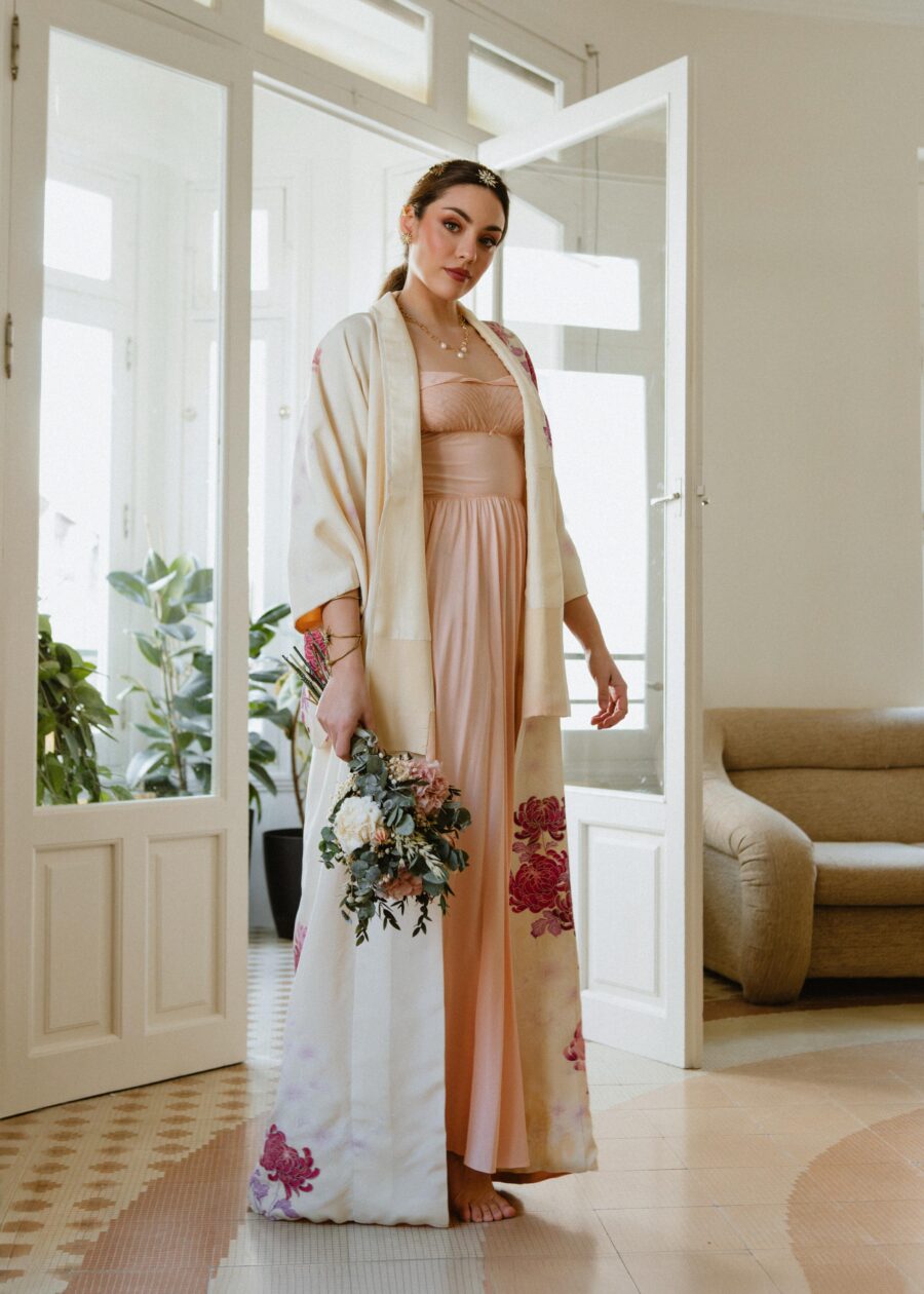 Vestido Lencero "Teodora" de Sedina Rosa Empolvado de Principios del S.XX - Imagen 8
