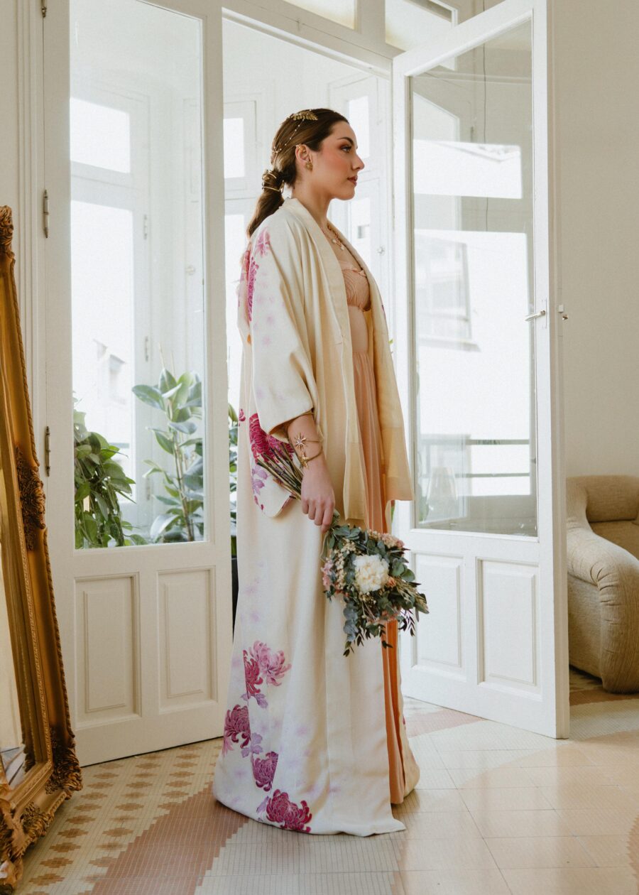 Kimono Vintage Japonés Años 60 “Haruka” - Imagen 2