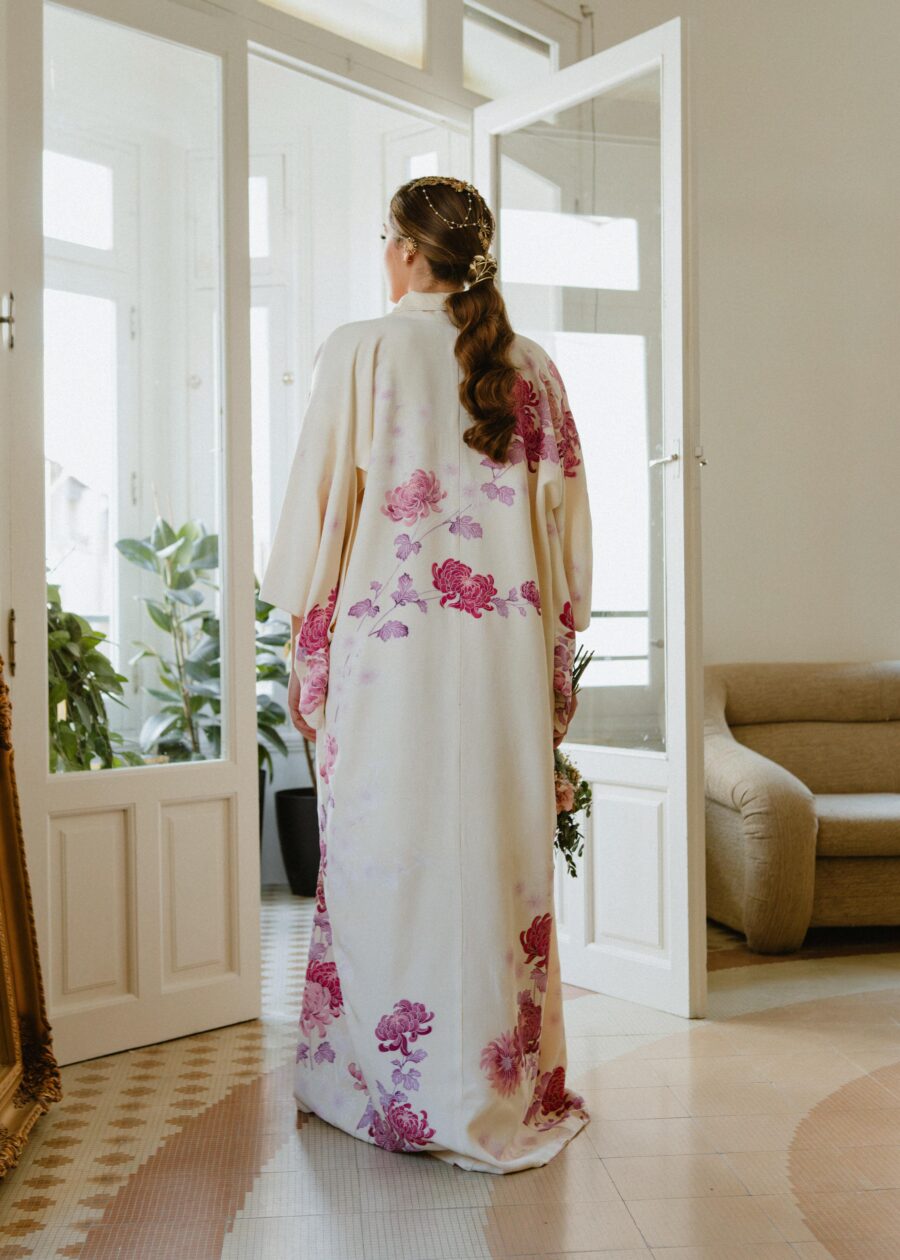 Kimono Vintage Japonés Años 60 “Haruka” - Imagen 8