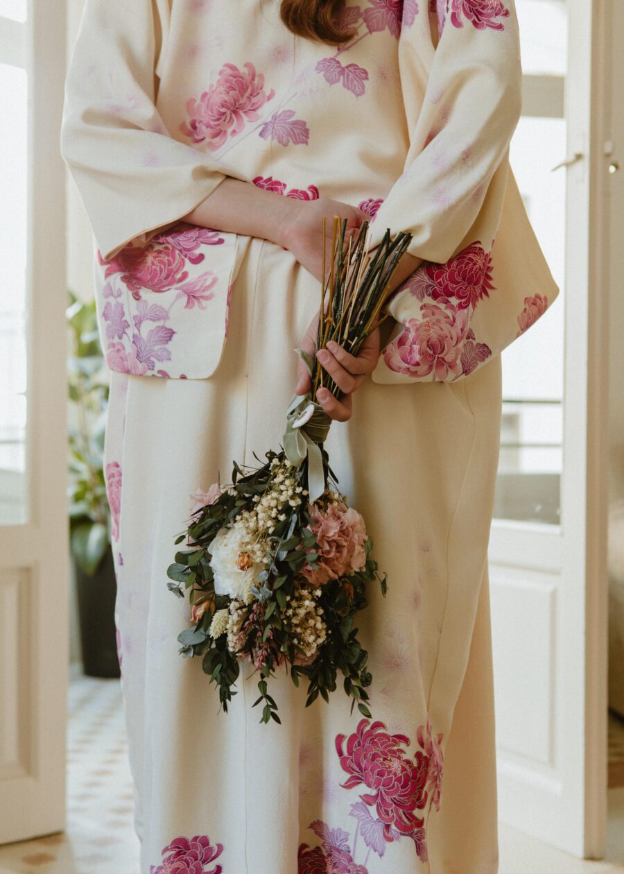Kimono Vintage Japonés Años 60 “Haruka” - Imagen 9