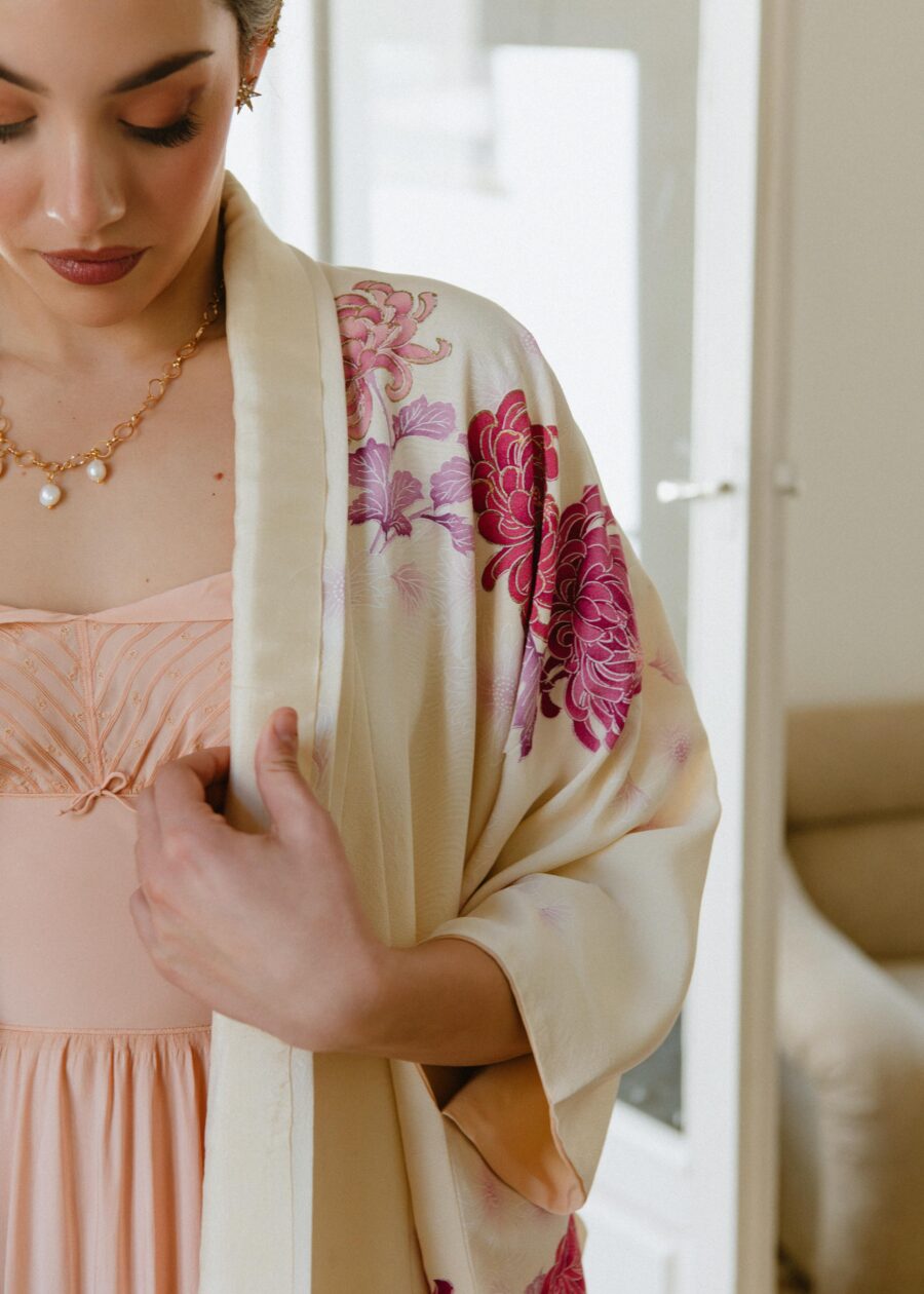Kimono Vintage Japonés Años 60 “Haruka” - Imagen 6