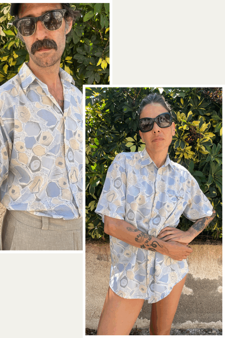 Camisa Unisex Vintage Jabato con Estampado Geométrico – Años 80