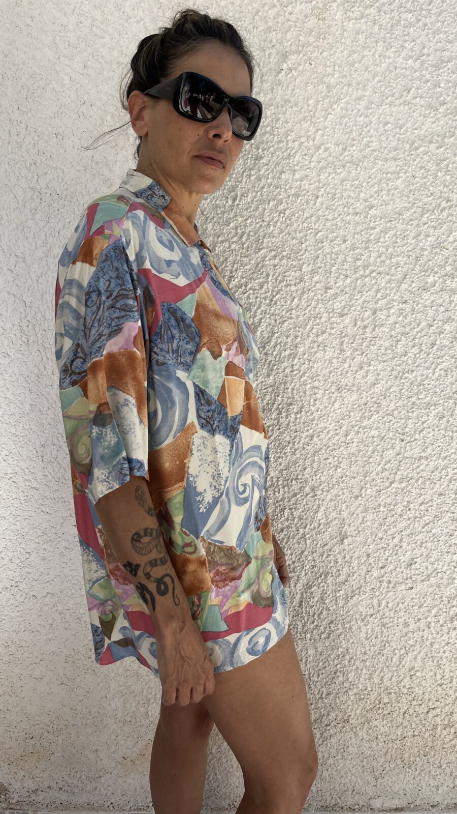 Camisa Vintage Años 90 Made in Spain con Estampado Abstracto Multicolor - Imagen 6