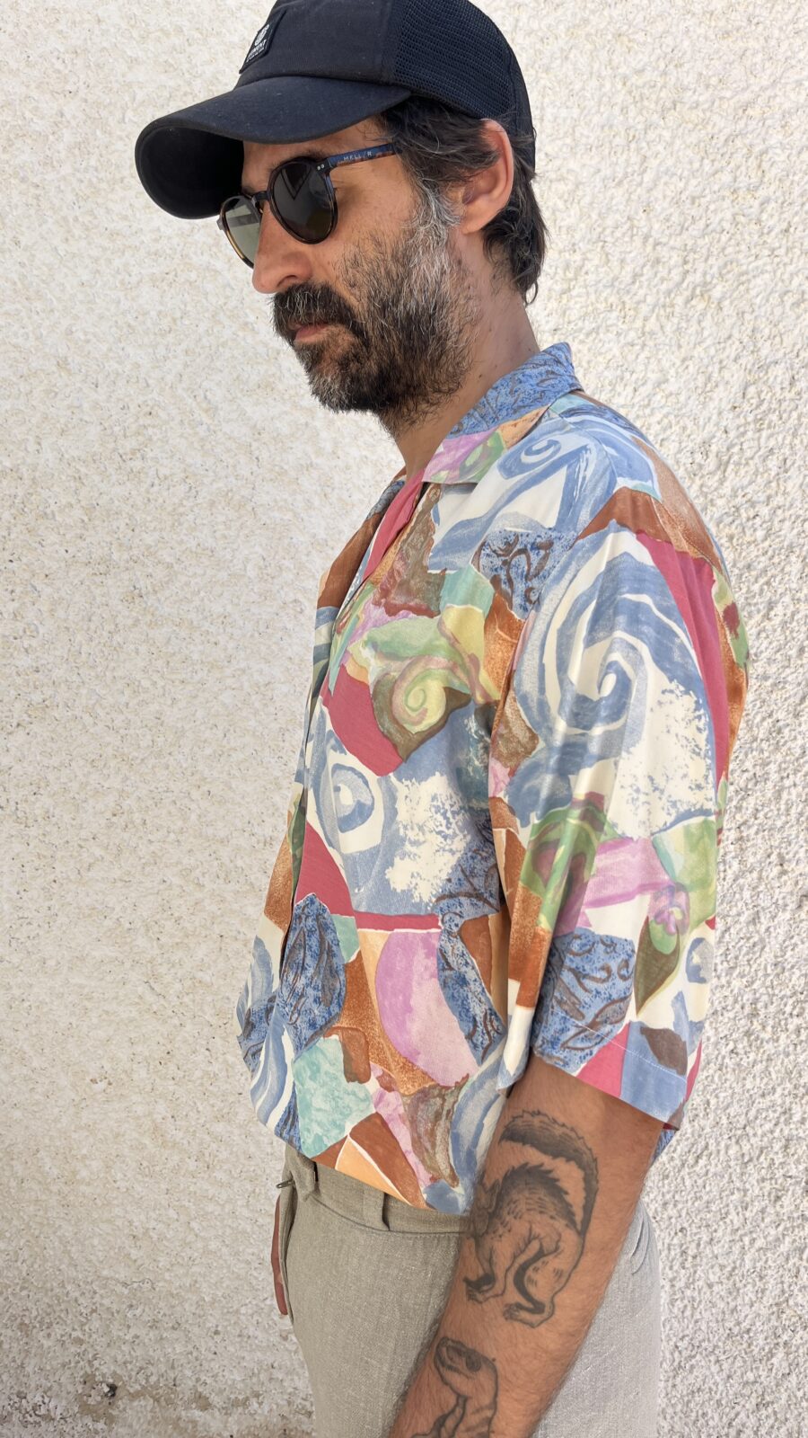 Camisa Vintage Años 90 Made in Spain con Estampado Abstracto Multicolor - Imagen 5