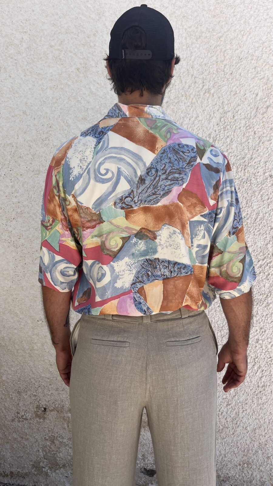 Camisa Vintage Años 90 Made in Spain con Estampado Abstracto Multicolor - Imagen 8