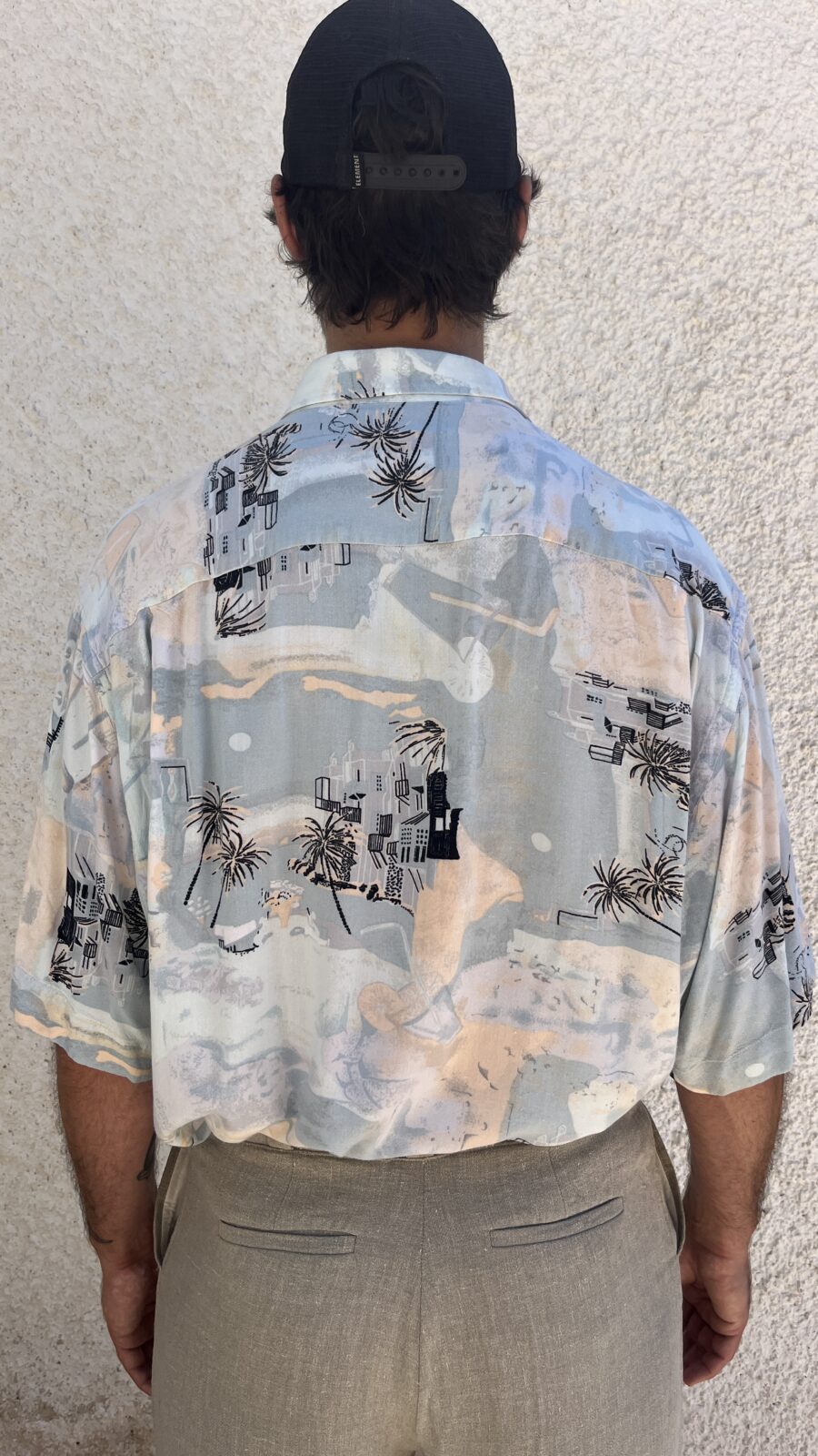 Camisa Vintage Años 80 de Viscosa con Estampado Costero - Imagen 4