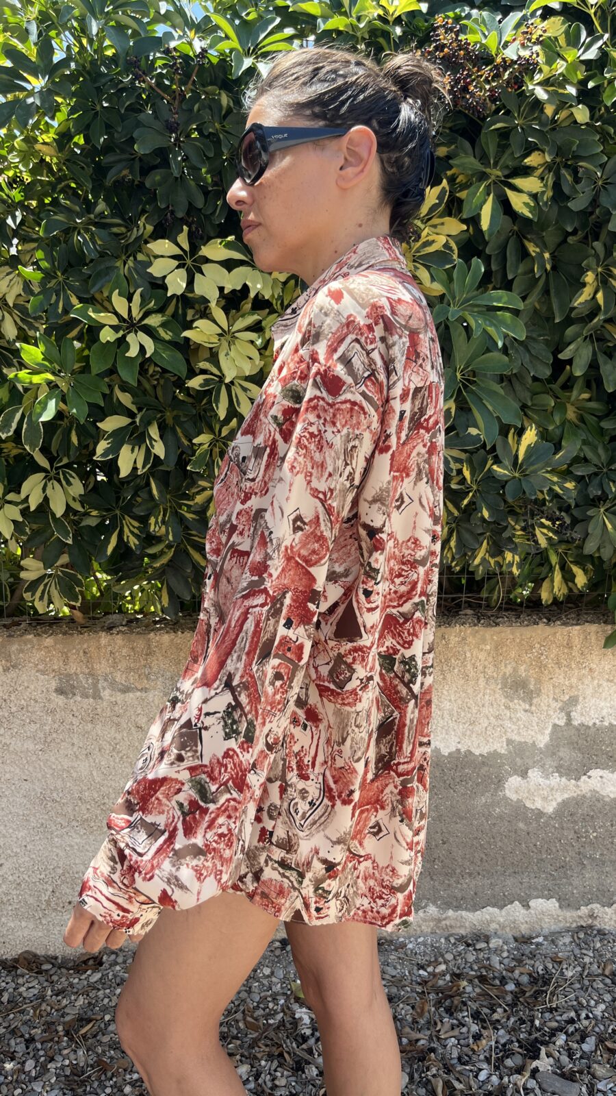 Camisa vintage Unisex Española Netex con Estampado Abstracto en Tonos Tierra - Imagen 6