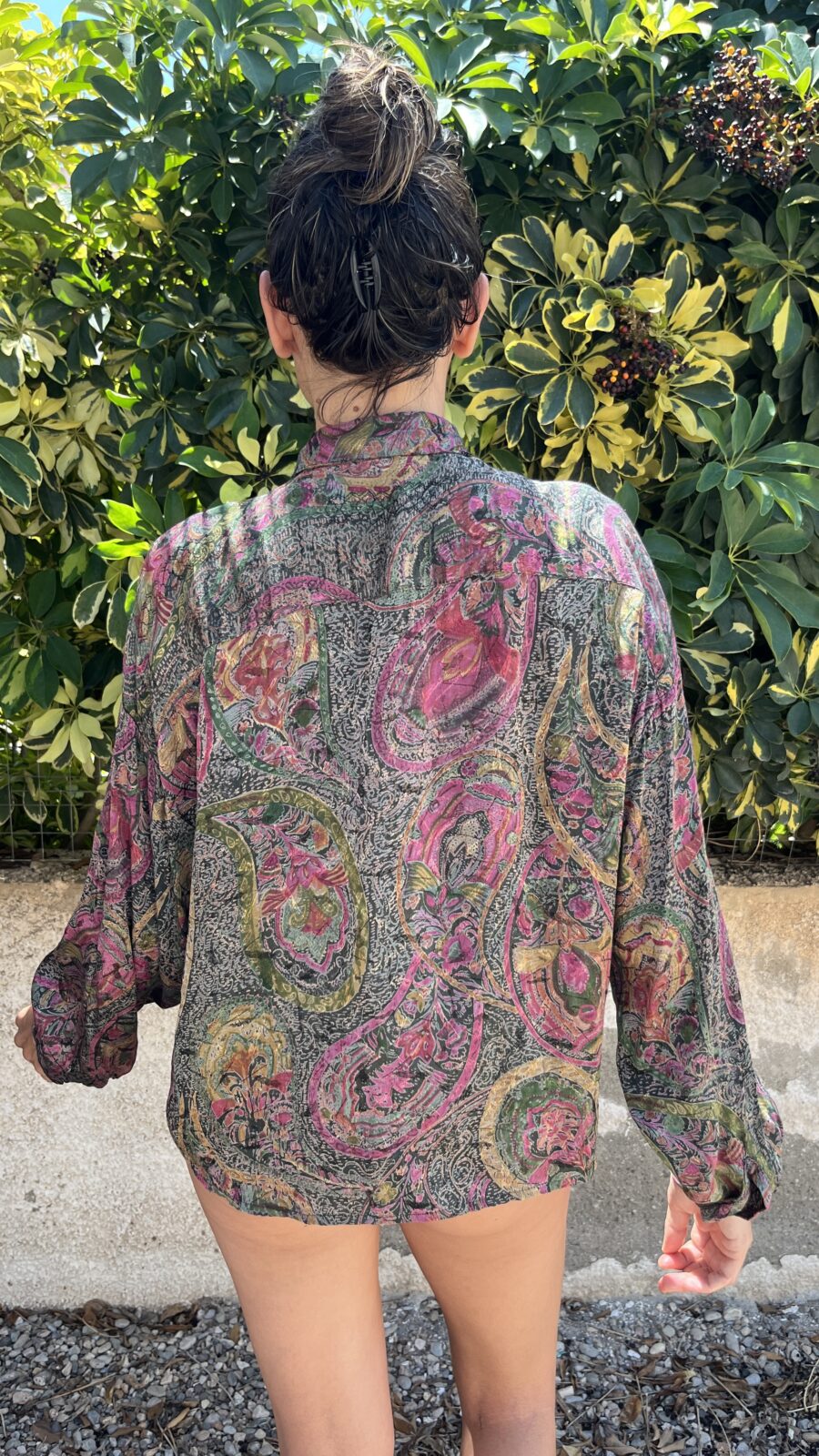 Camisa Vintage de Viscosa con Estampado Cachemira Multicolor - Imagen 9
