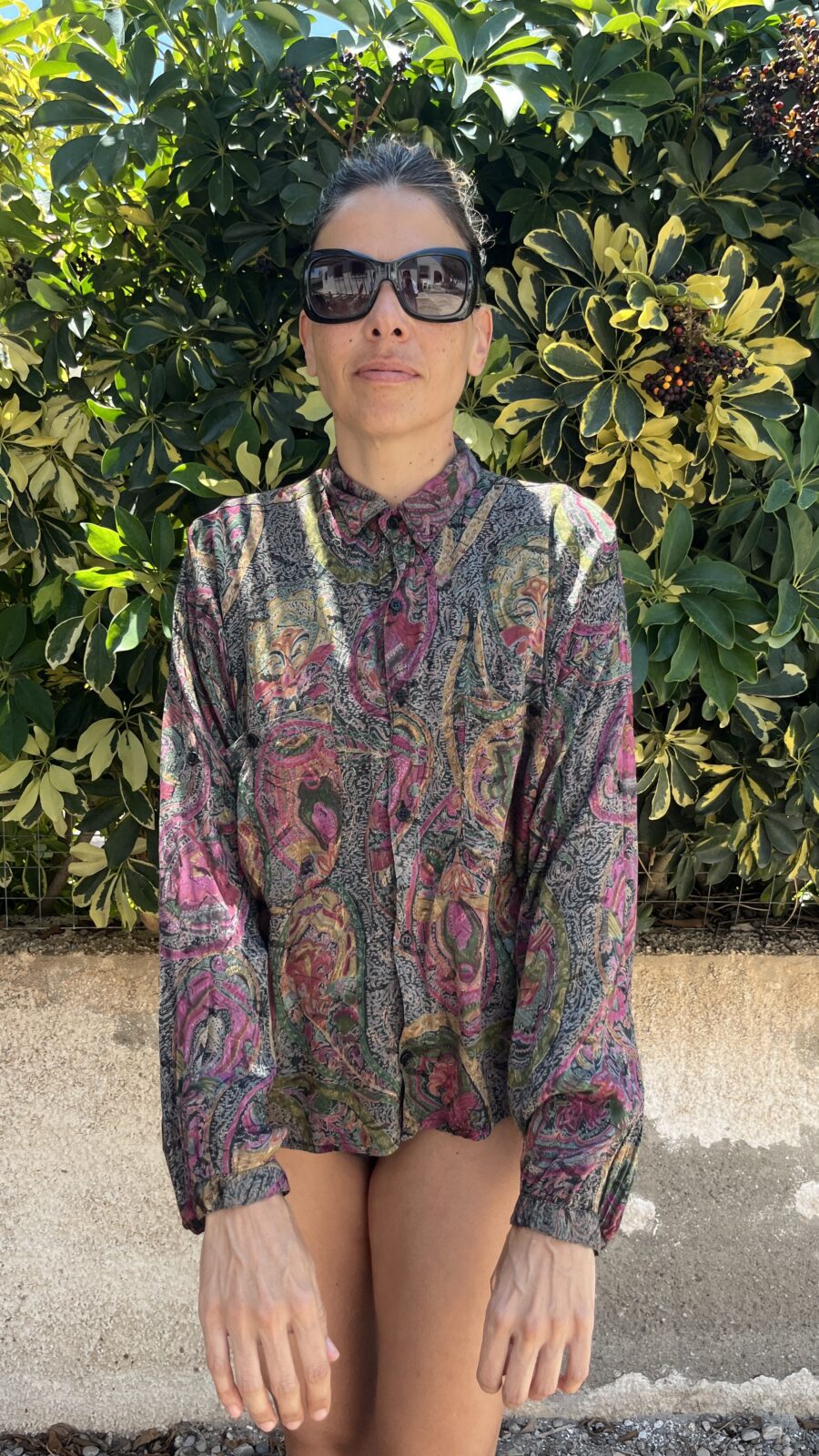 Camisa Vintage de Viscosa con Estampado Cachemira Multicolor - Imagen 2