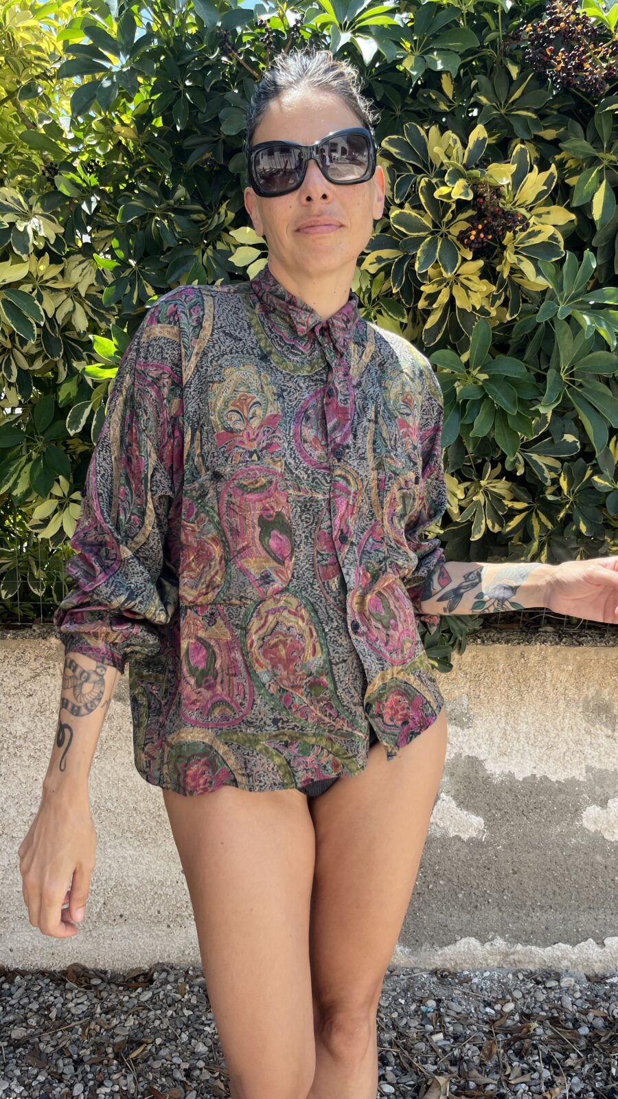 Camisa Vintage de Viscosa con Estampado Cachemira Multicolor - Imagen 4