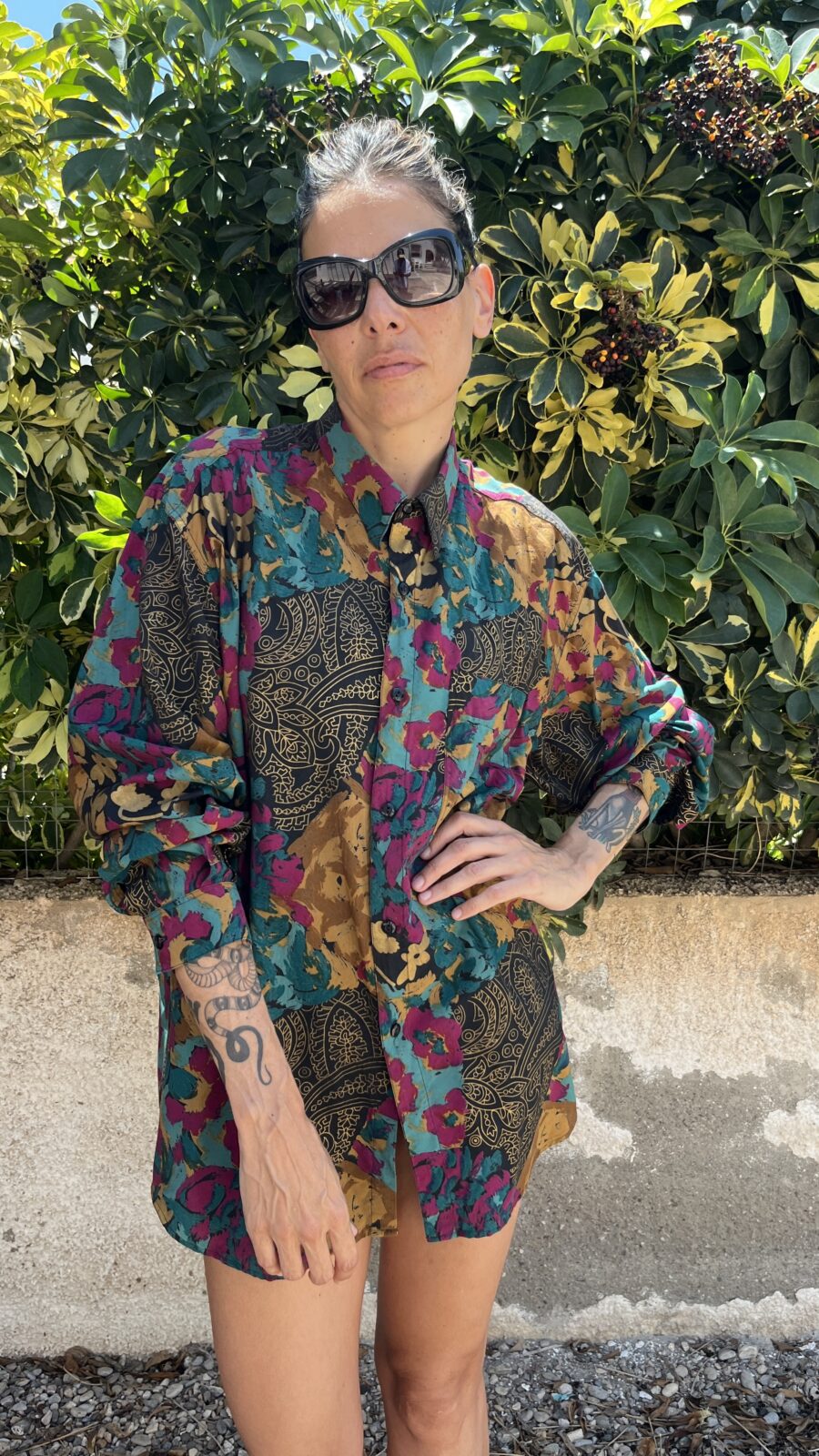 Camisa Vintage “Mango” Años 90 con Estampado Floral y Paisley - Imagen 2