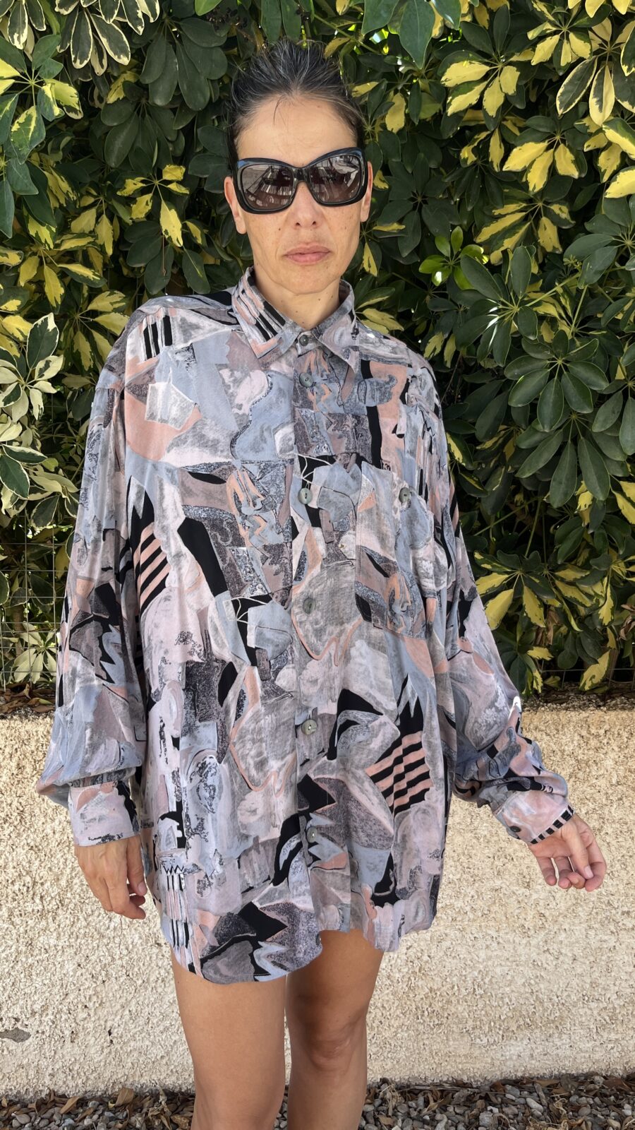 Camisa Vintage Unisex “Haupt” de Estampado Abstracto en Tonos Pastel – Años 80 - Imagen 4