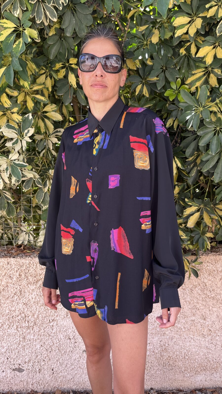 Camisa Vintage Negra Estampada “La Ruta”– Años 80 - Imagen 6