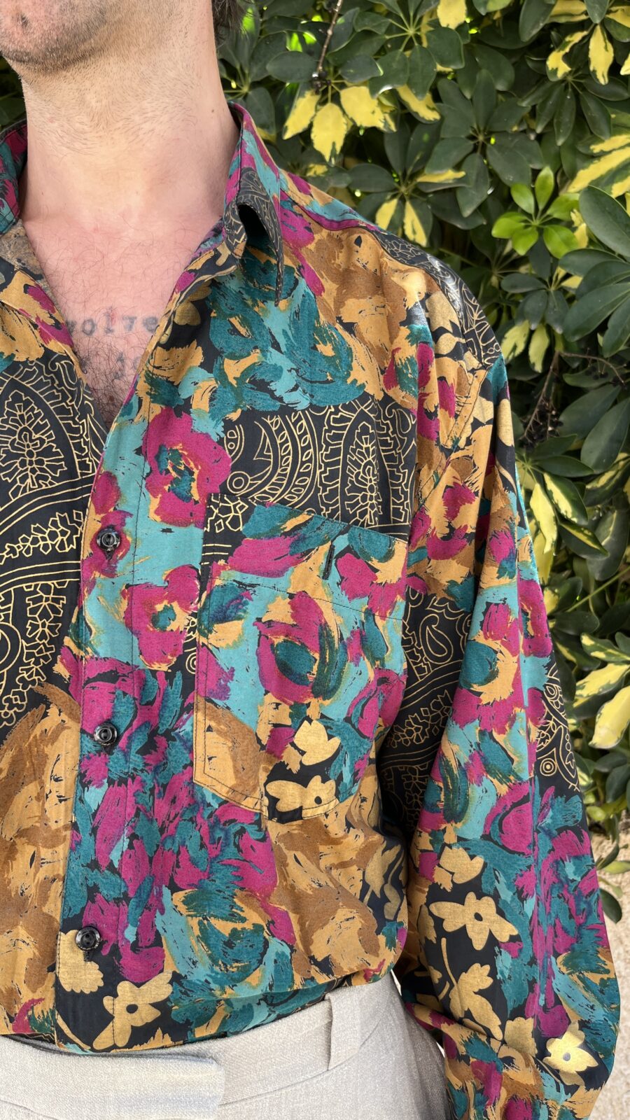 Camisa Vintage “Mango” Años 90 con Estampado Floral y Paisley - Imagen 12
