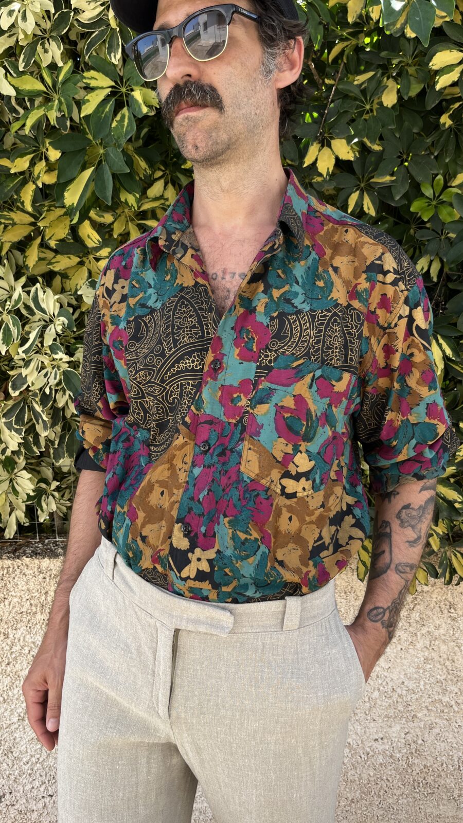 Camisa Vintage “Mango” Años 90 con Estampado Floral y Paisley - Imagen 3