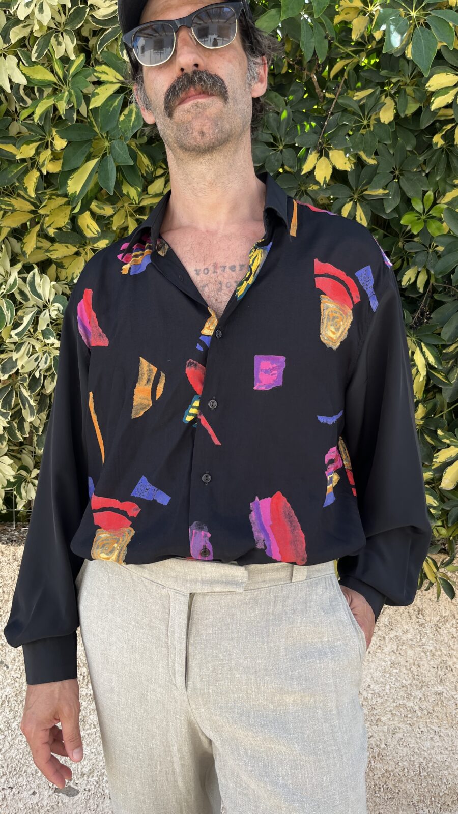 Camisa Vintage Negra Estampada “La Ruta”– Años 80 - Imagen 9
