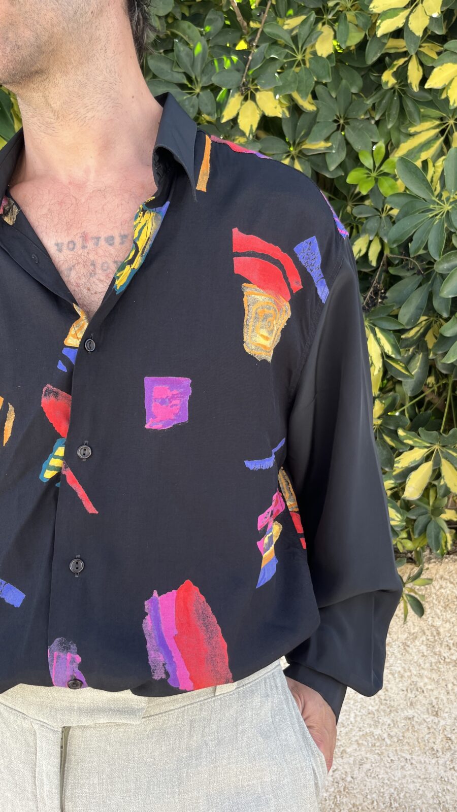 Camisa Vintage Negra Estampada “La Ruta”– Años 80 - Imagen 11