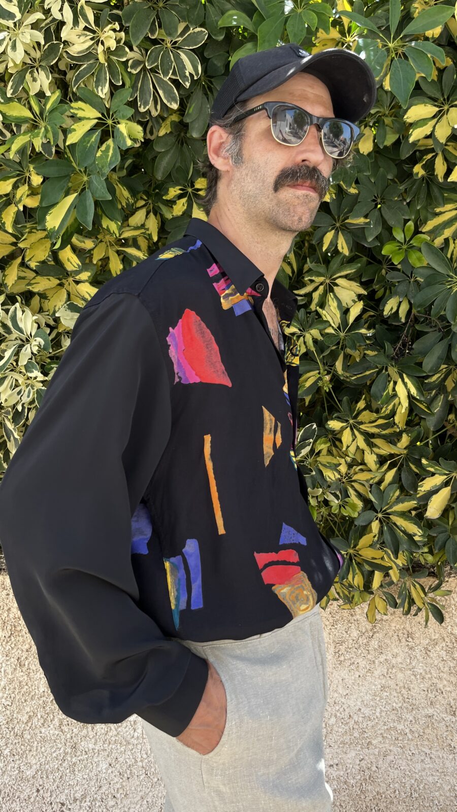Camisa Vintage Negra Estampada “La Ruta”– Años 80 - Imagen 7