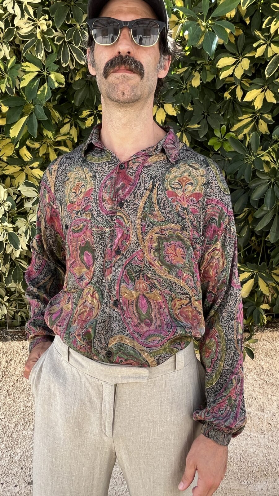 Camisa Vintage de Viscosa con Estampado Cachemira Multicolor - Imagen 3
